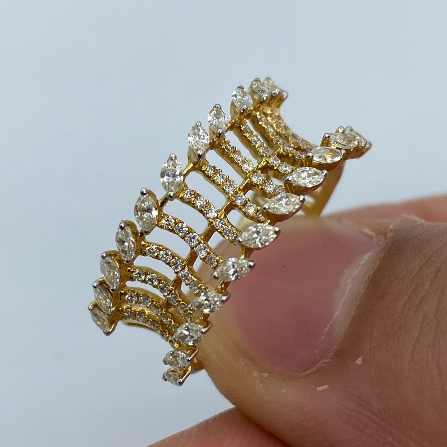14K Floral Diamond Ring