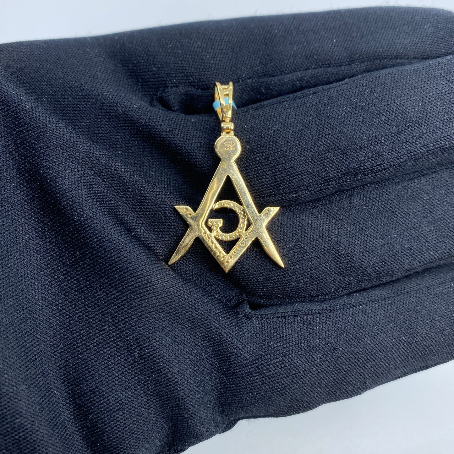 14K Fremason Masonic Diamond Pendant