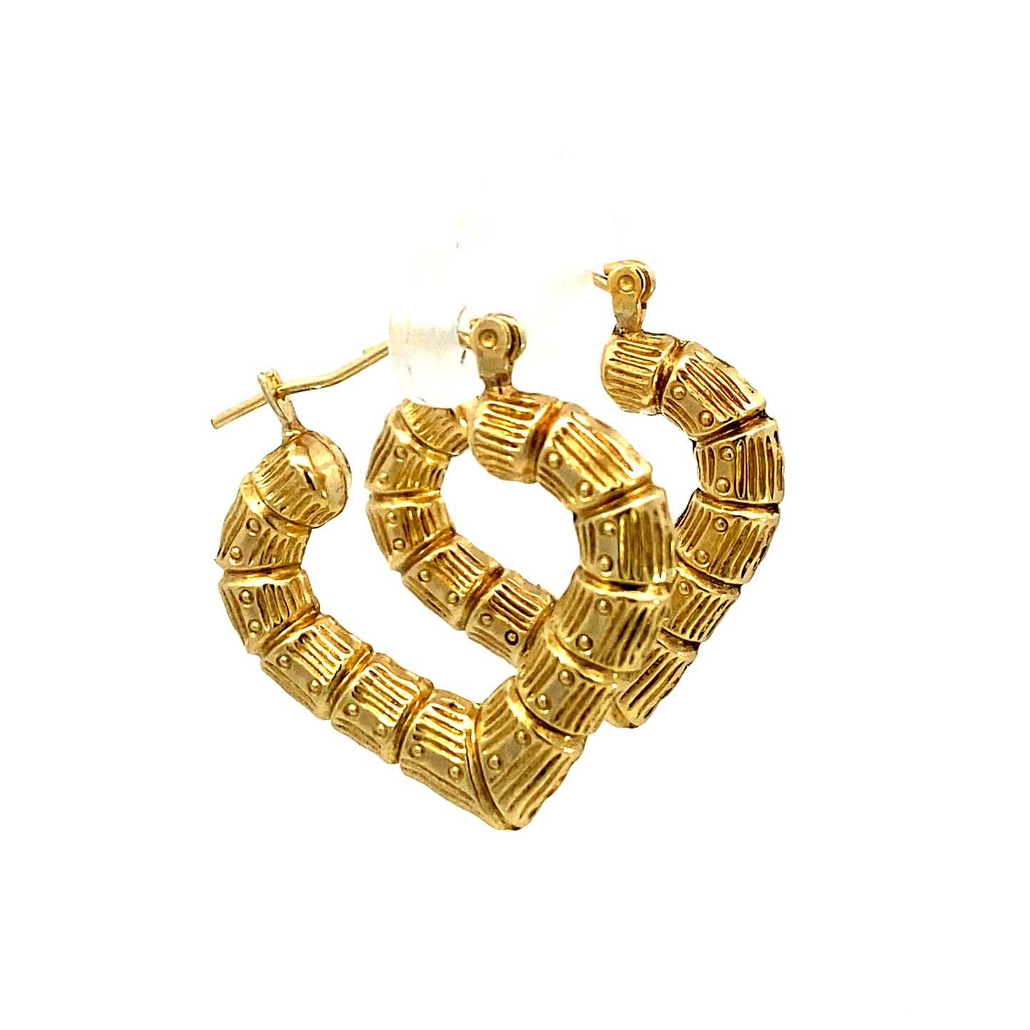 Bamboo Heart Earrings 1.0”