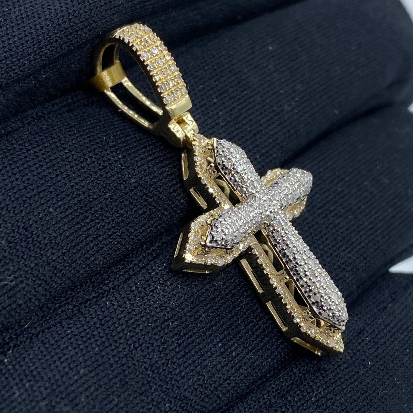 10K Angelic Cross Diamond Pendant 1.1ct
