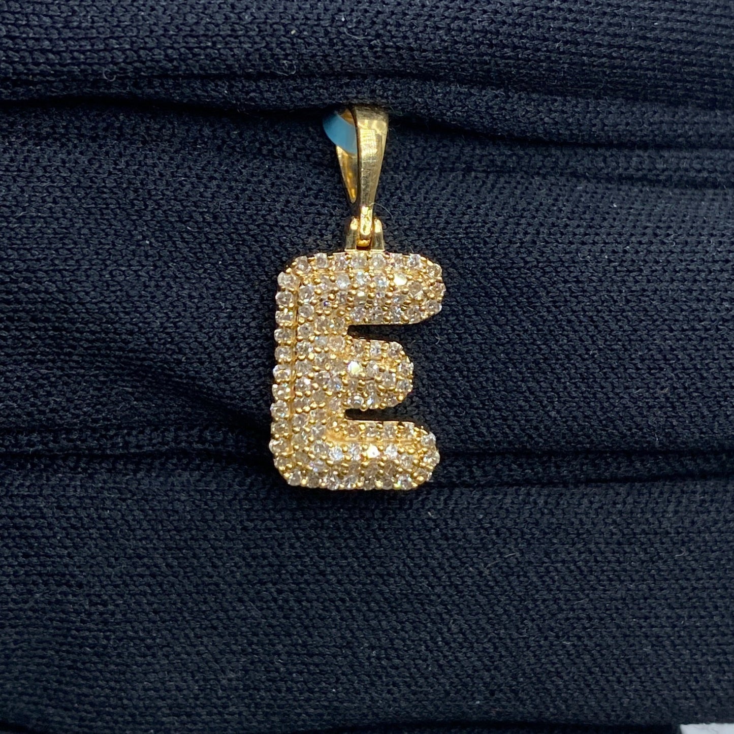 14k Initial E Bubble Pendant