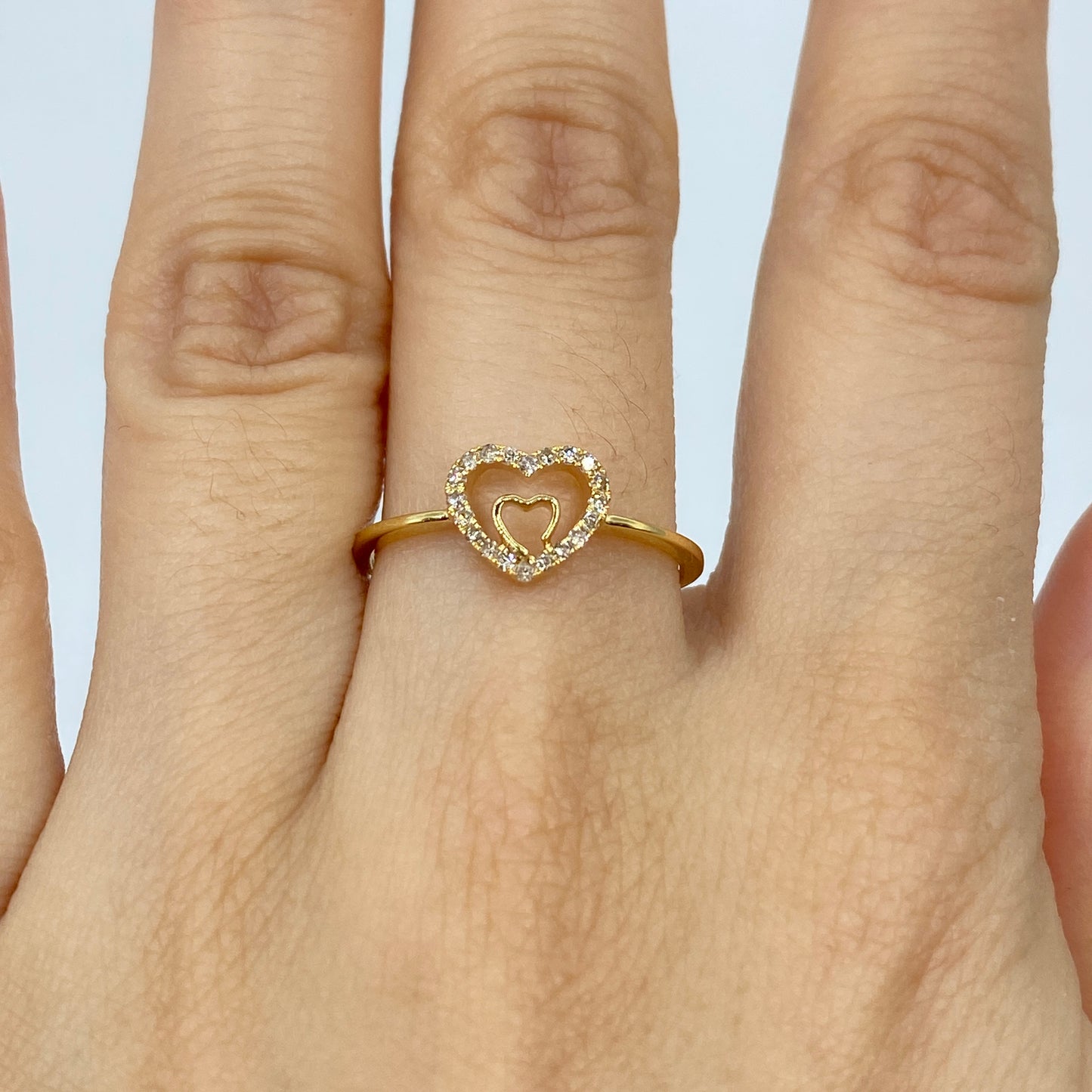 14K Amor Heart Diamond Ring