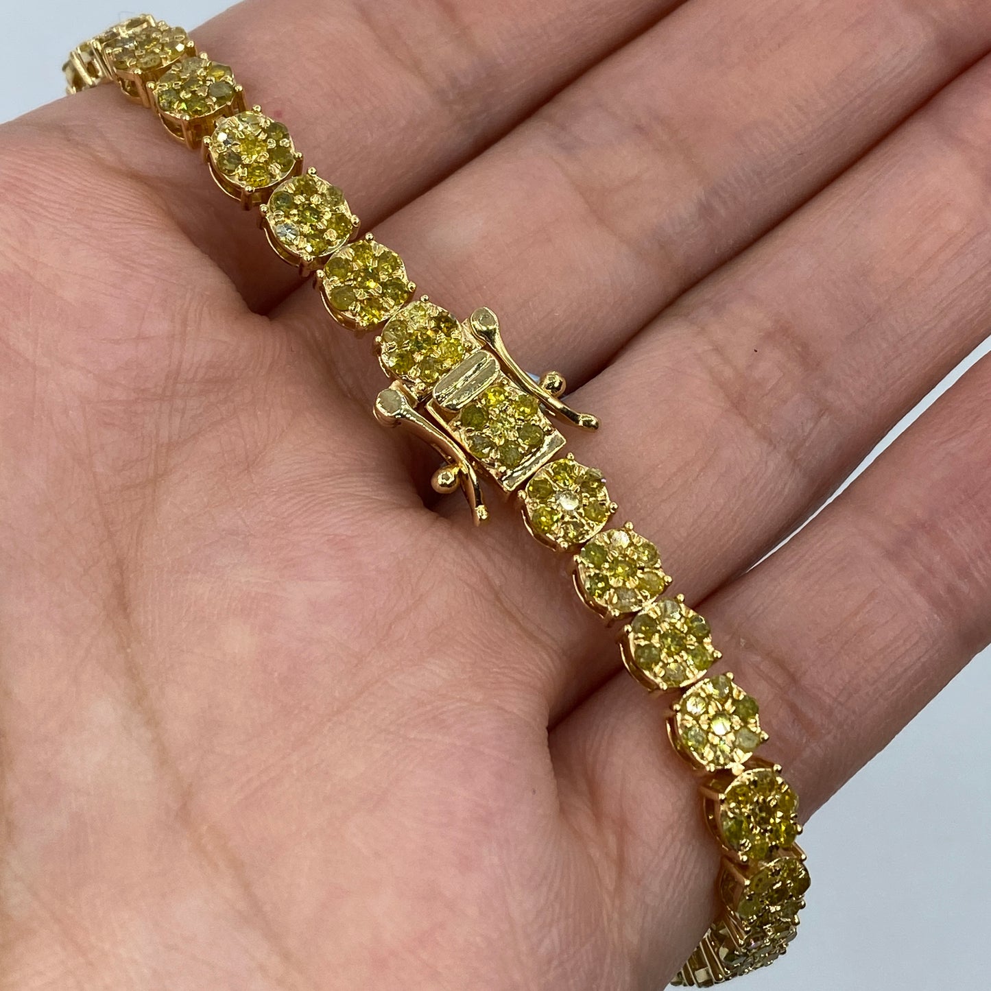 14K 5MM Canary Diamond Tennis Bracelet 8"