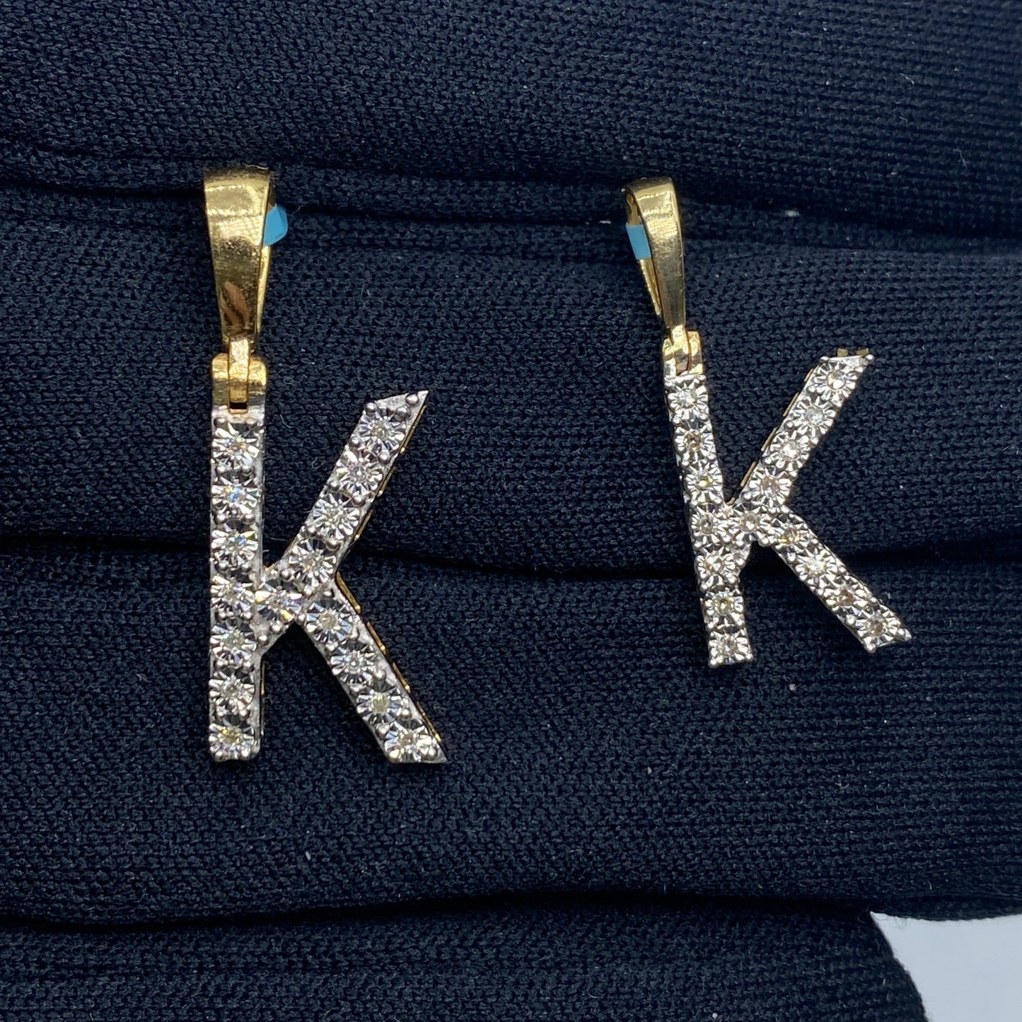 14k Single Stone Initial K Pendant
