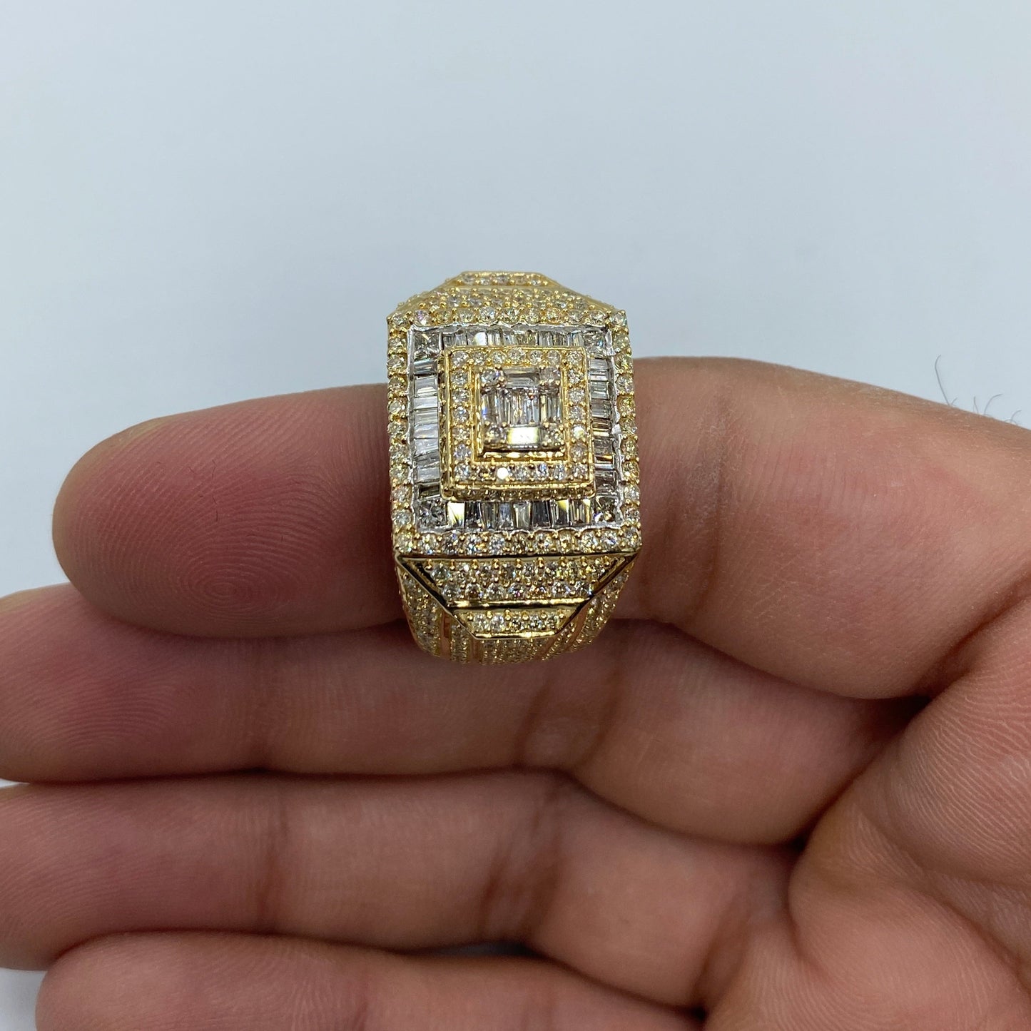 14K Diamond Baguette Power Ring