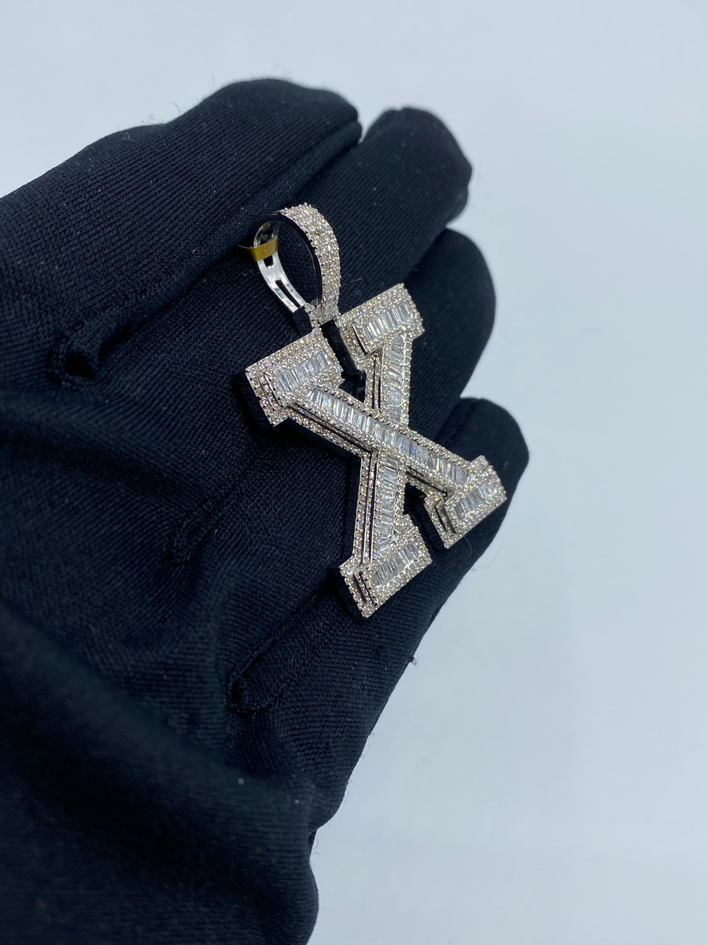 Initial X Baguette Pendant