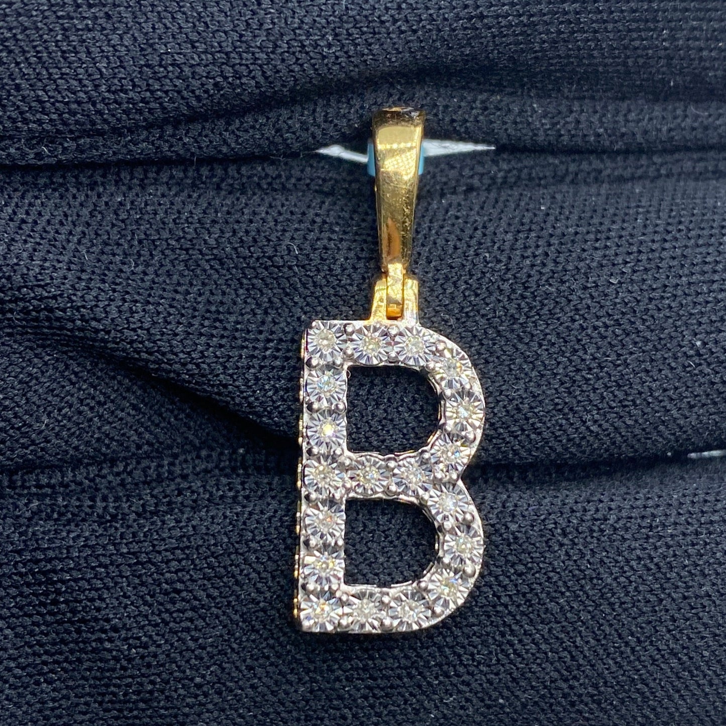 14k Single Stone Initial B Pendant