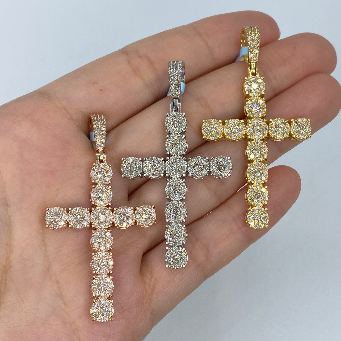 14K Cross Diamond Pendant