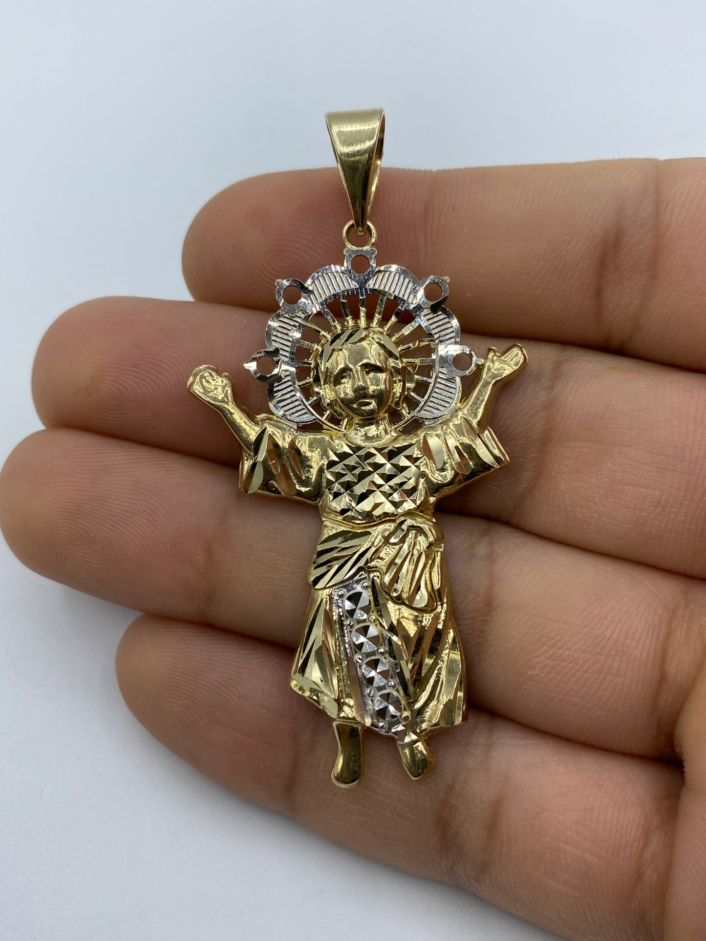 14K Baby Jesus Pendant 2.5"