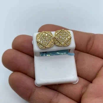 14K Square Infinity Diamond Earrings Jumbo