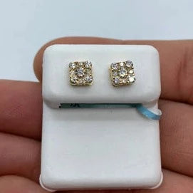 14K Square Stud Earrings 0.75ct