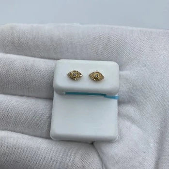 14K Eye Diamond Earrings