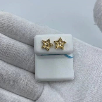 14K Star Diamond Baguette Earrings