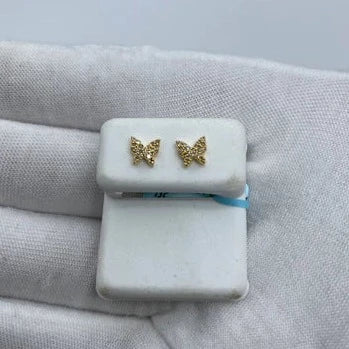 14K Butterfly Diamond Earrings