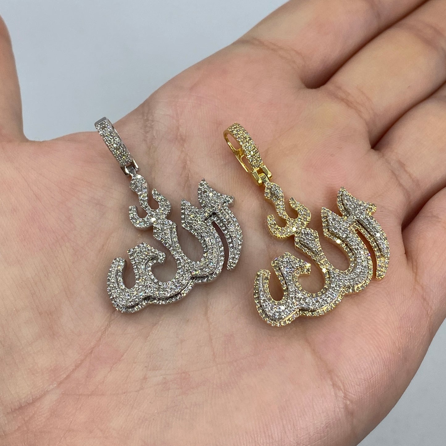 10K 3D Allah Diamond Pendant