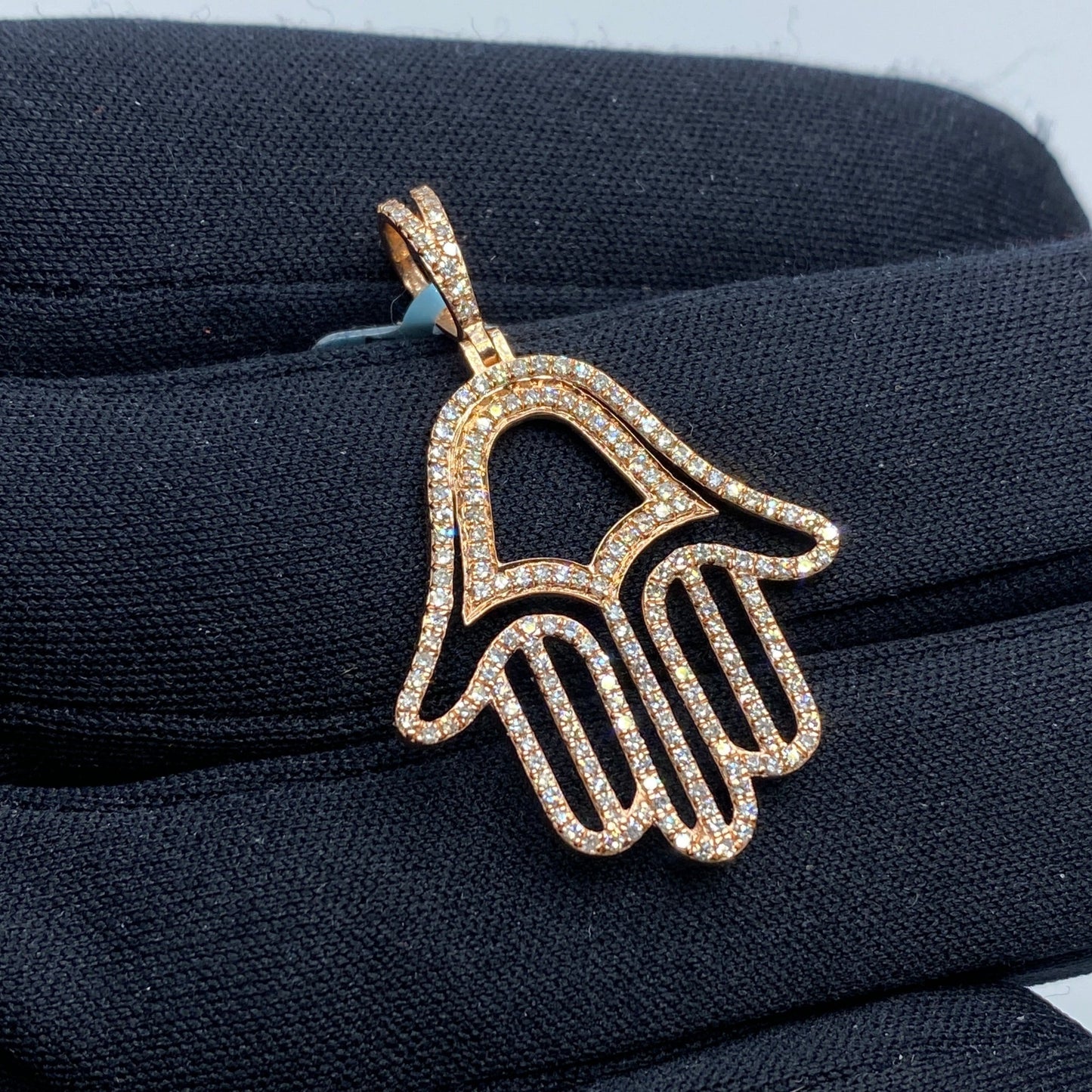 14K Hamsa Diamond Pendant