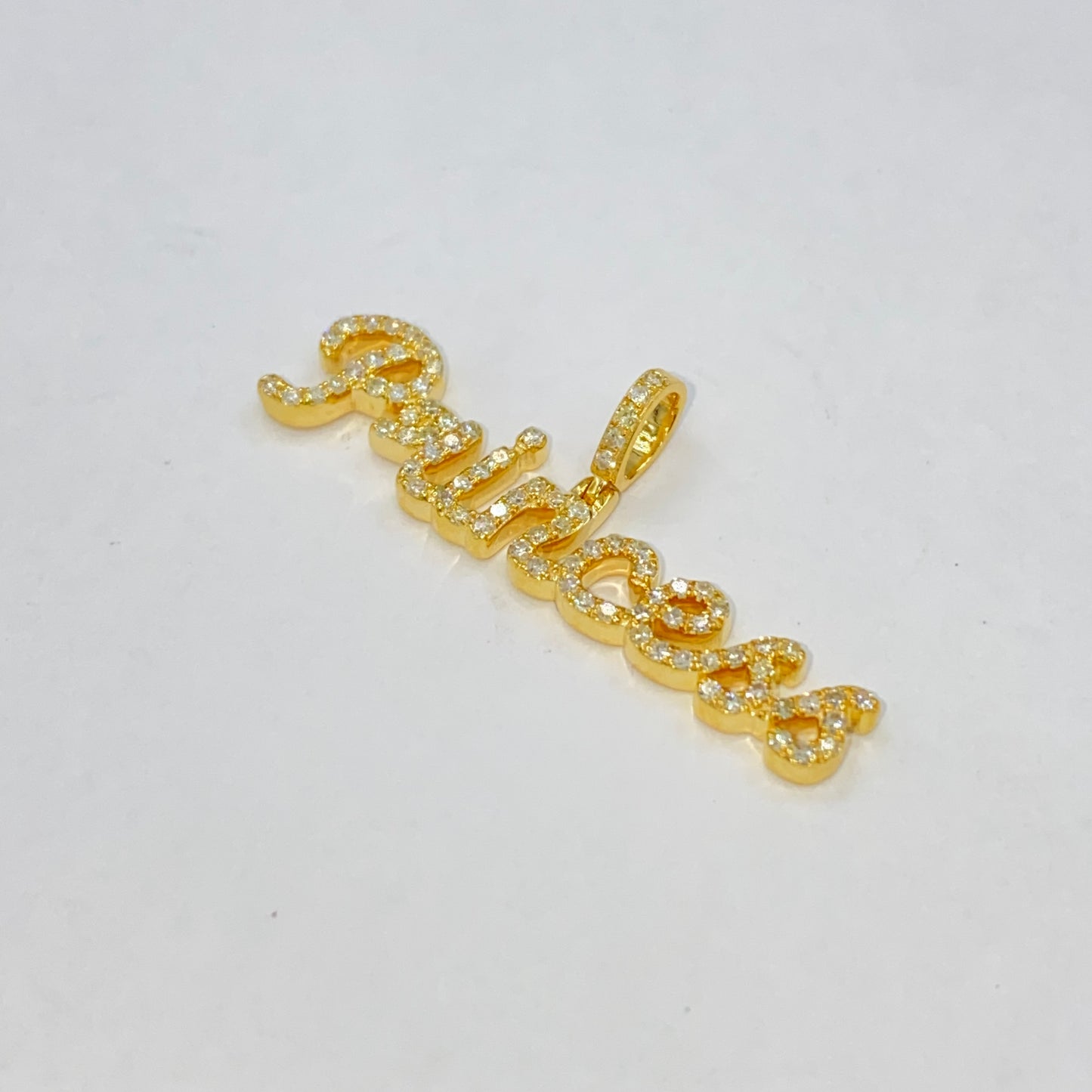 10K Princess Plate Diamond Pendant