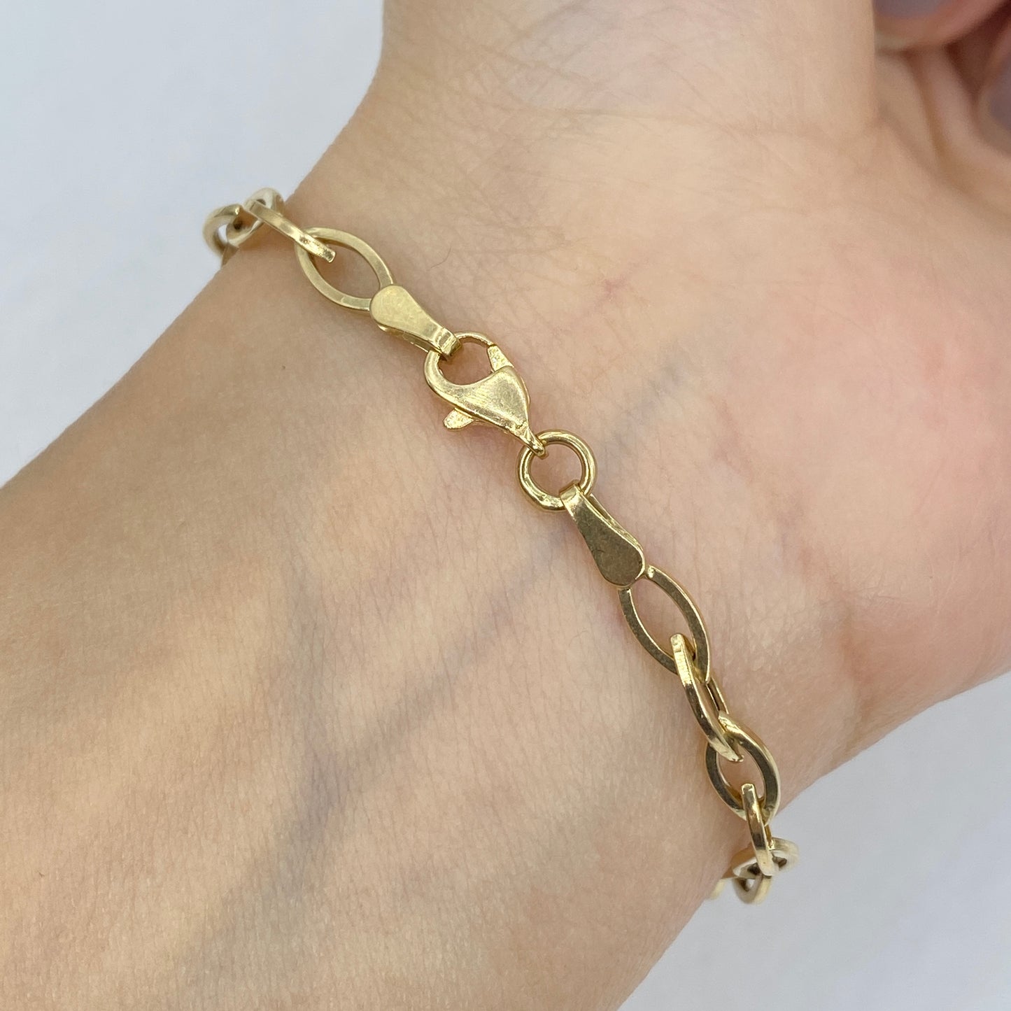 14K 4MM Oval Link Bracelet 7.5"