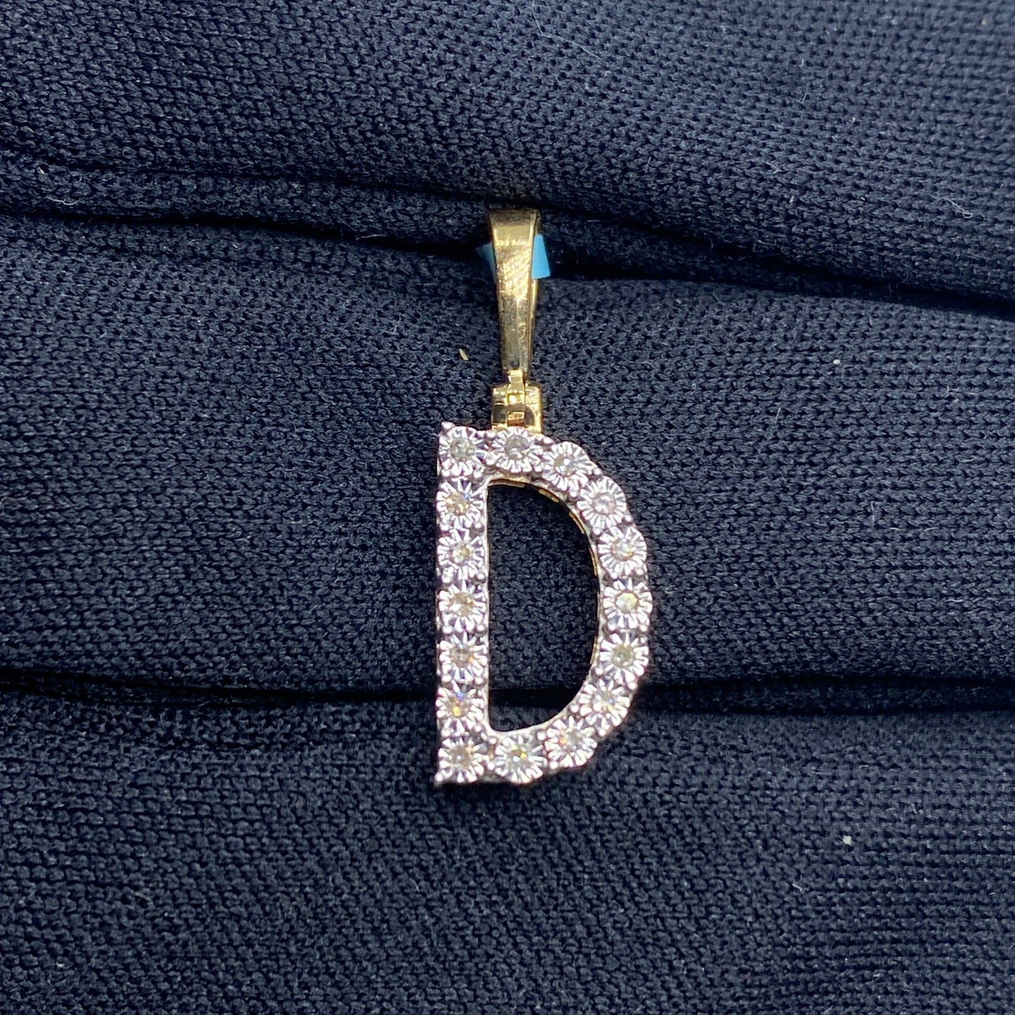 14k Single Stone Initial D Pendant
