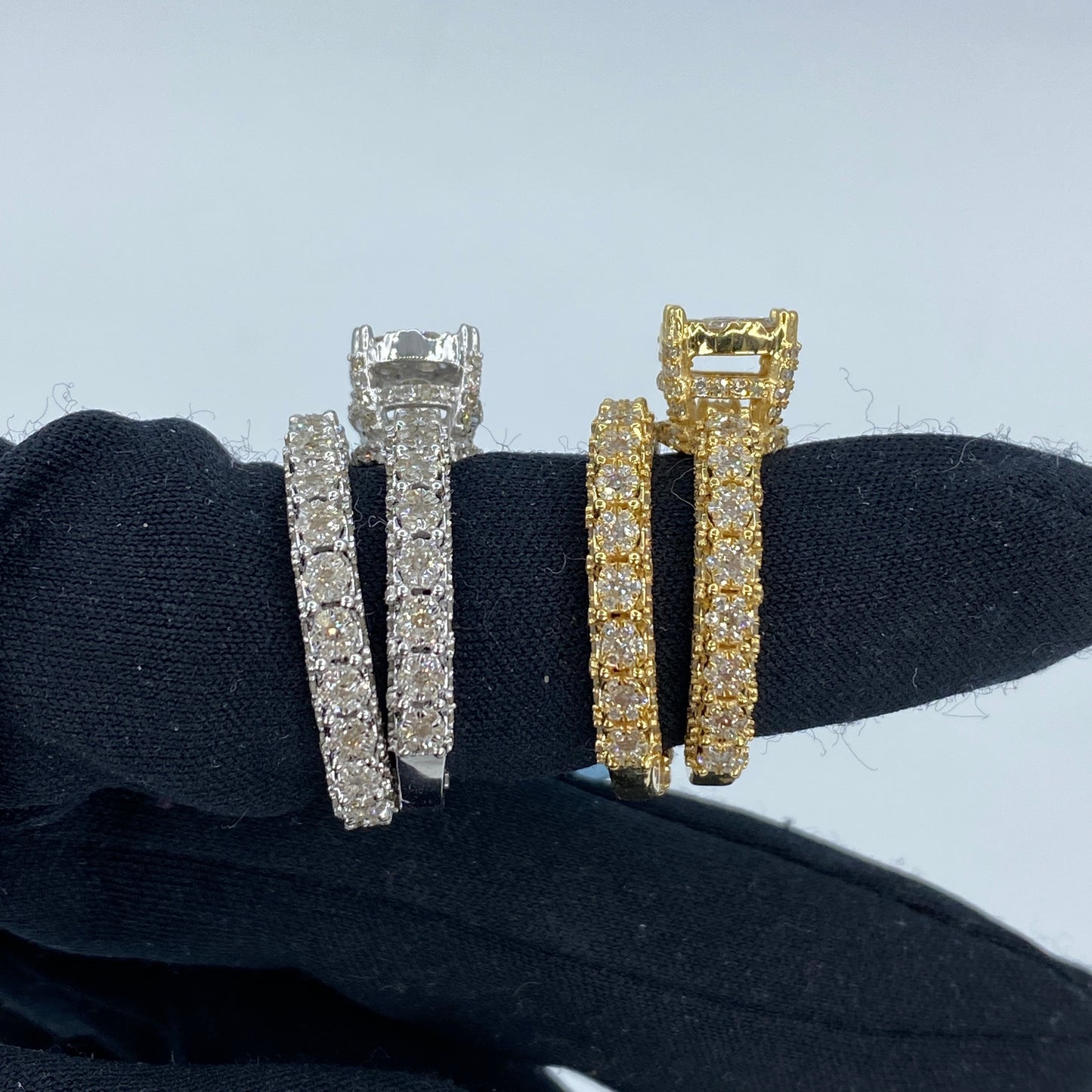 14K Bloom Circle Diamond Engagement Ring with Stacking Band