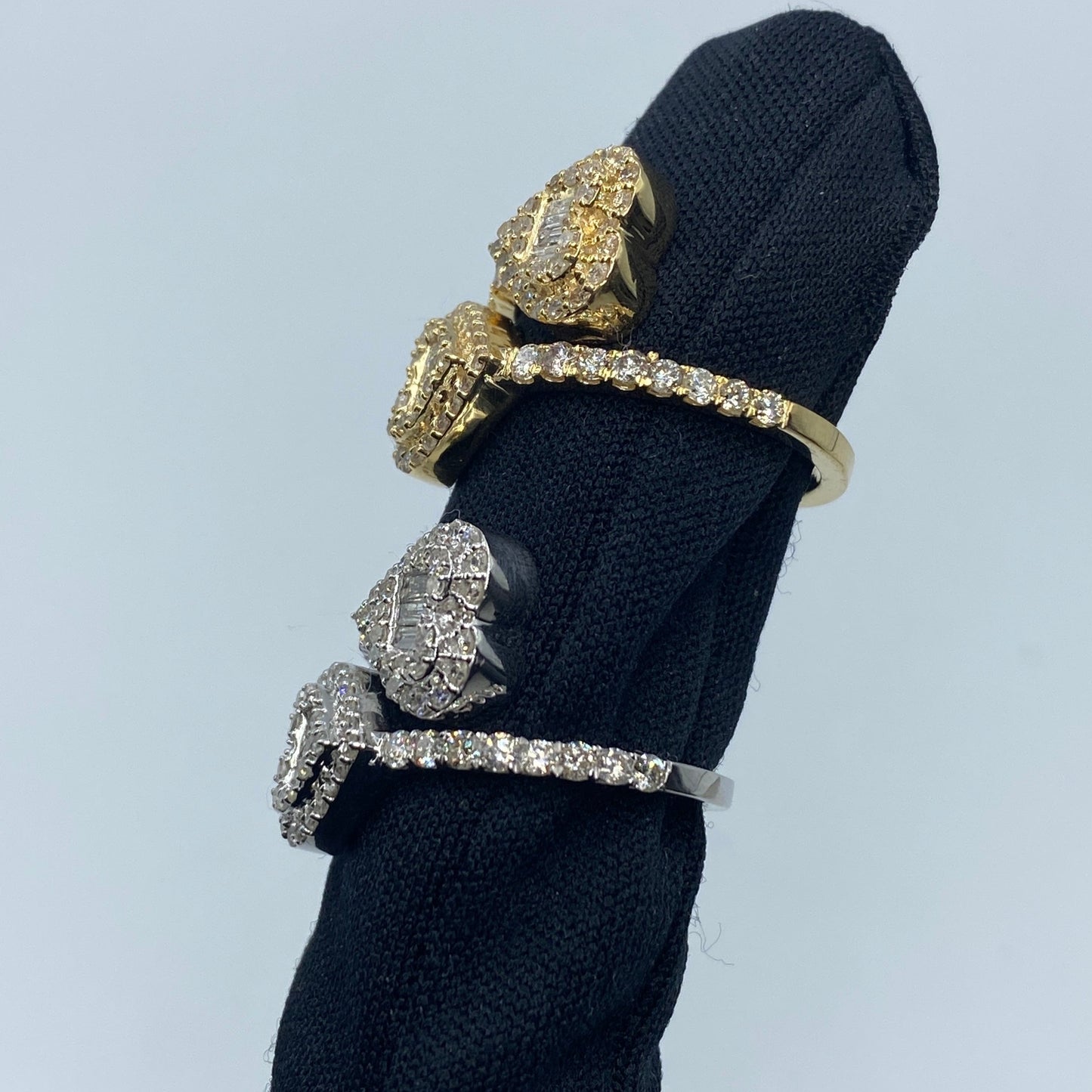 14K Heart Bangle Diamond Ring