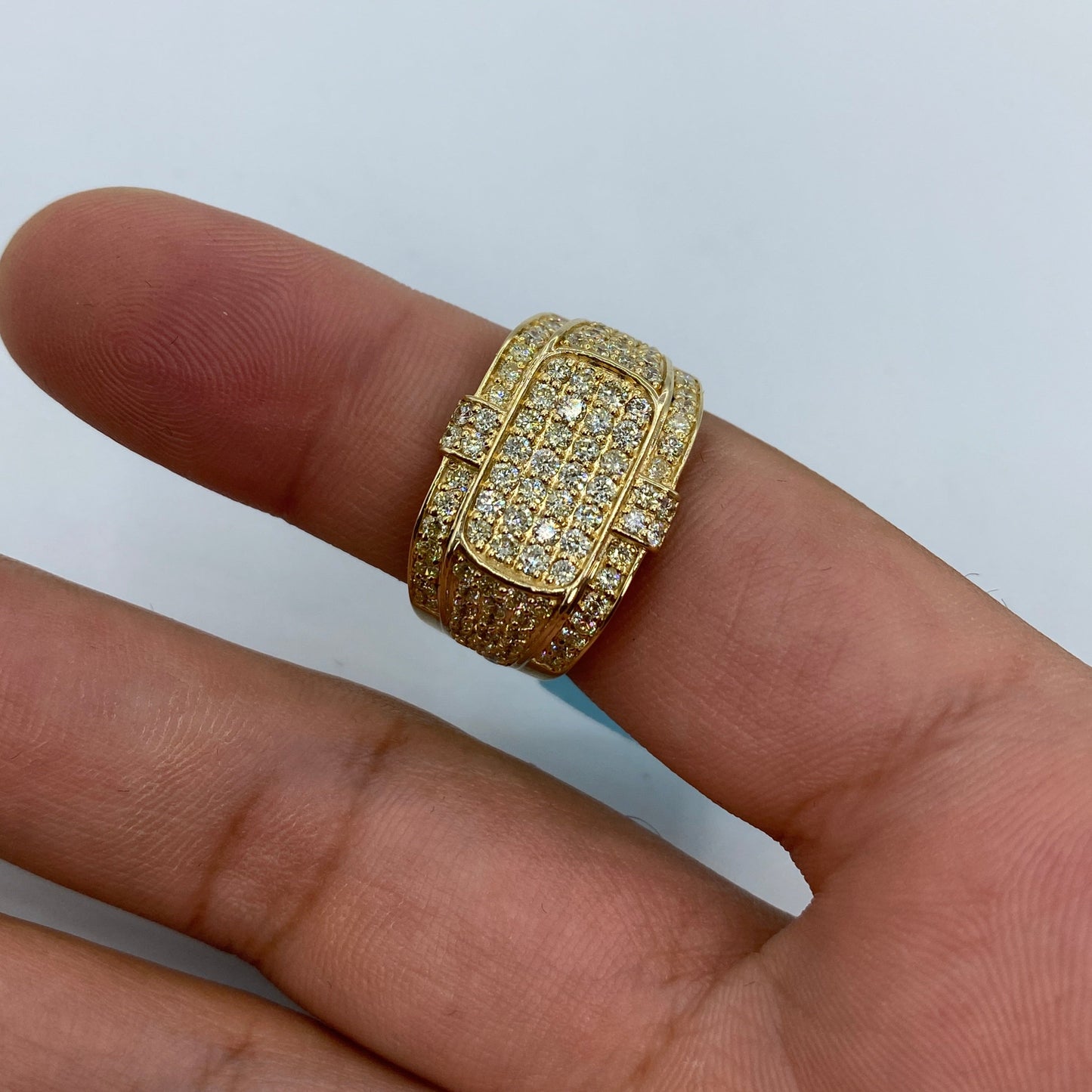 14K Rectangle Egyptian Diamond Ring