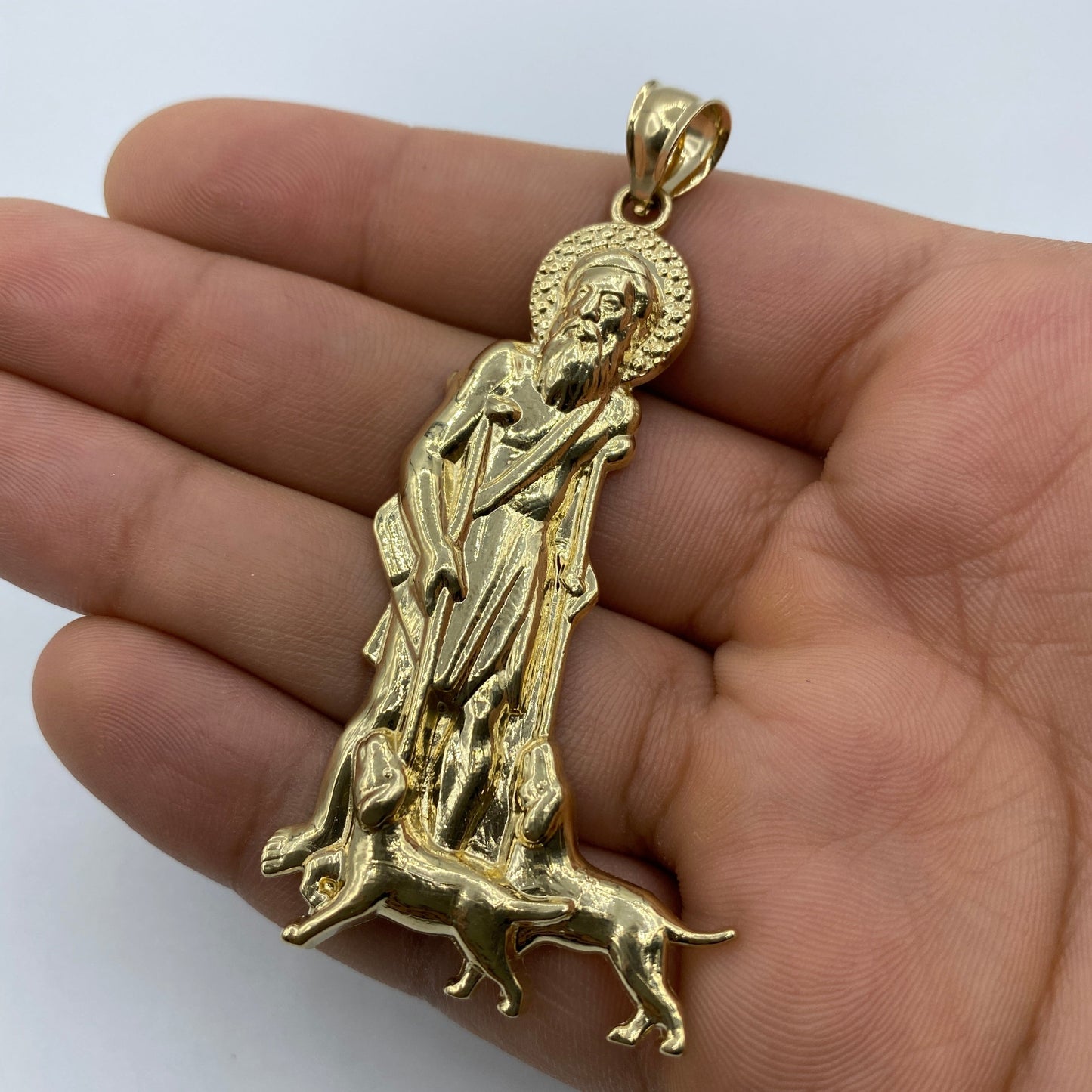 14K Saint Lazarus Pendant 3.0"