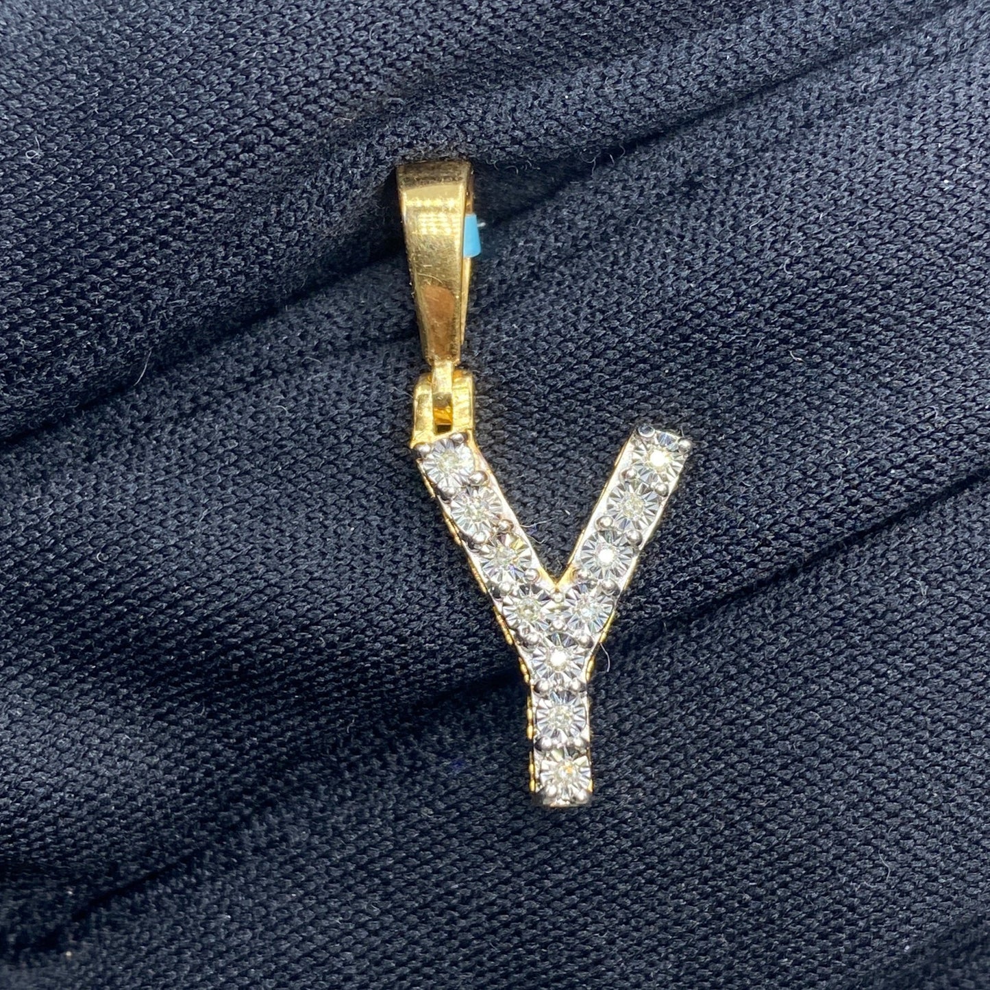14k Single Stone Initial Y Pendant
