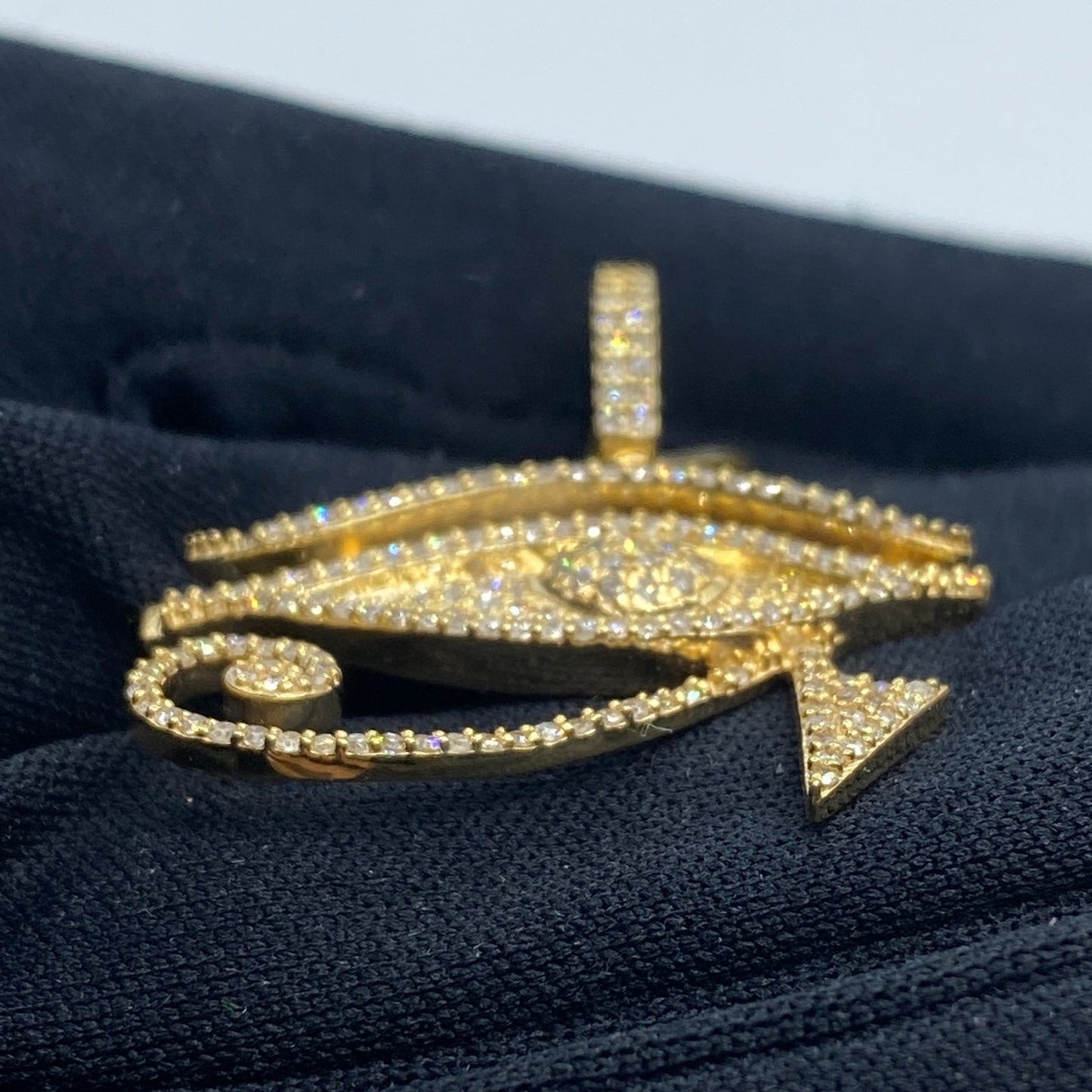 10K Egyptian Eye of Horus Diamond Pendant