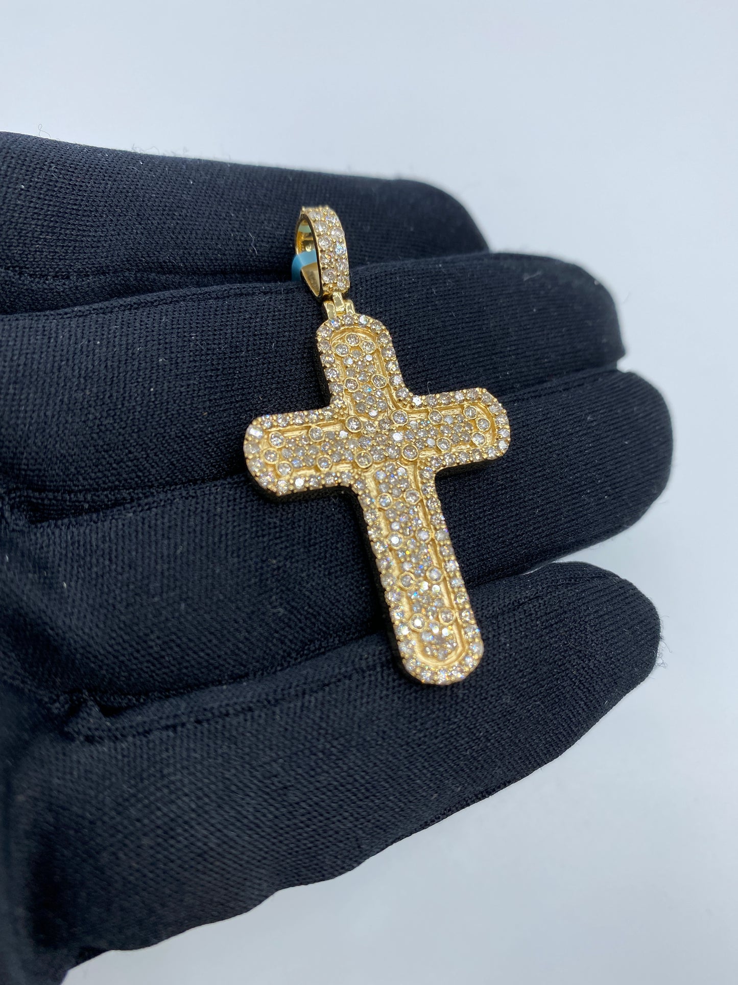 14K Cross Diamond Pendant