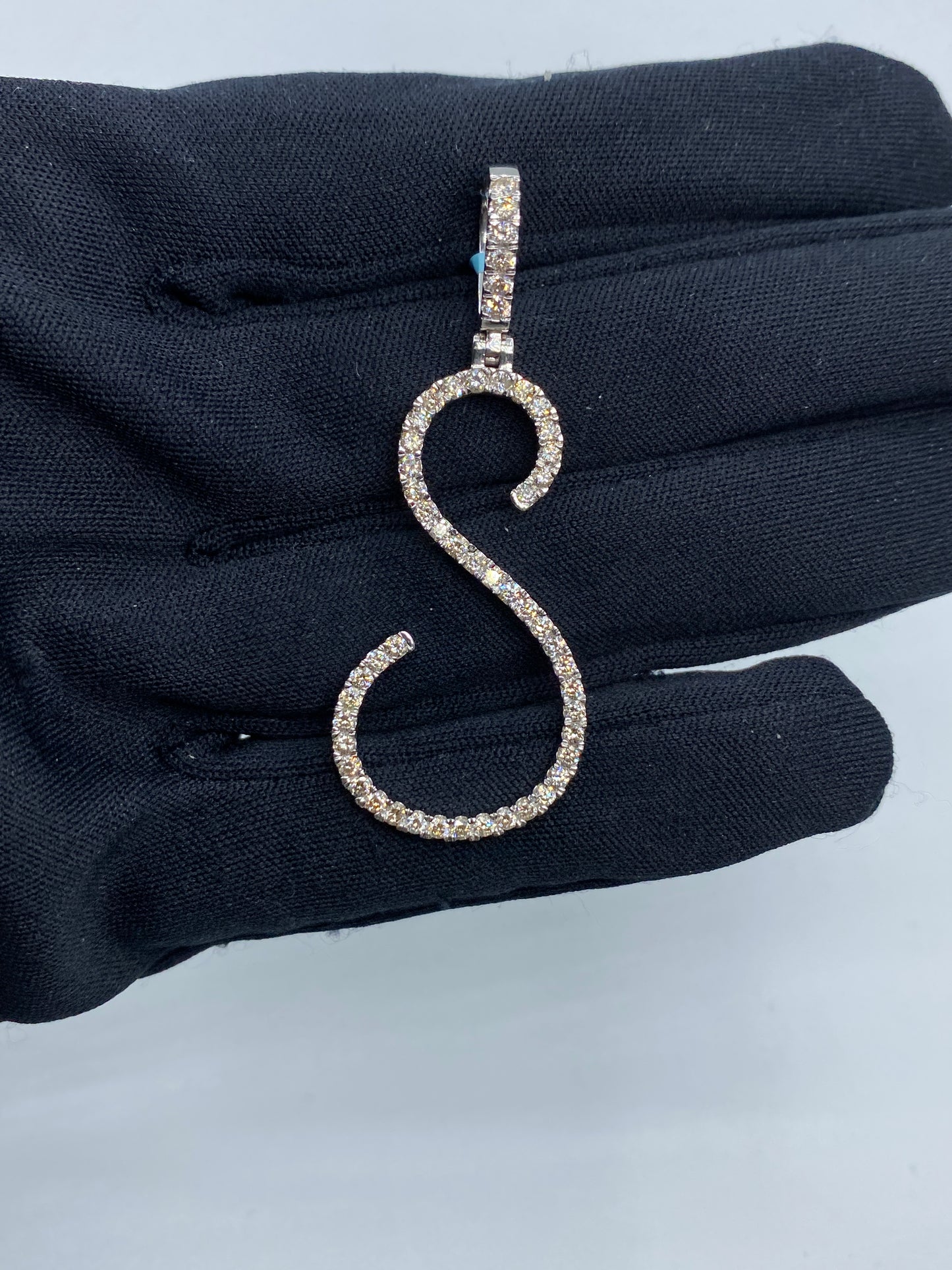 14k Initial S Large Script Pendant