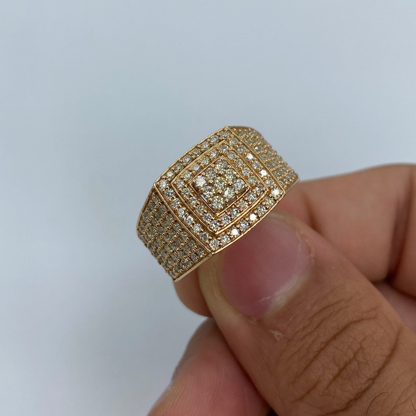 14K Rose Square Diamond Ring