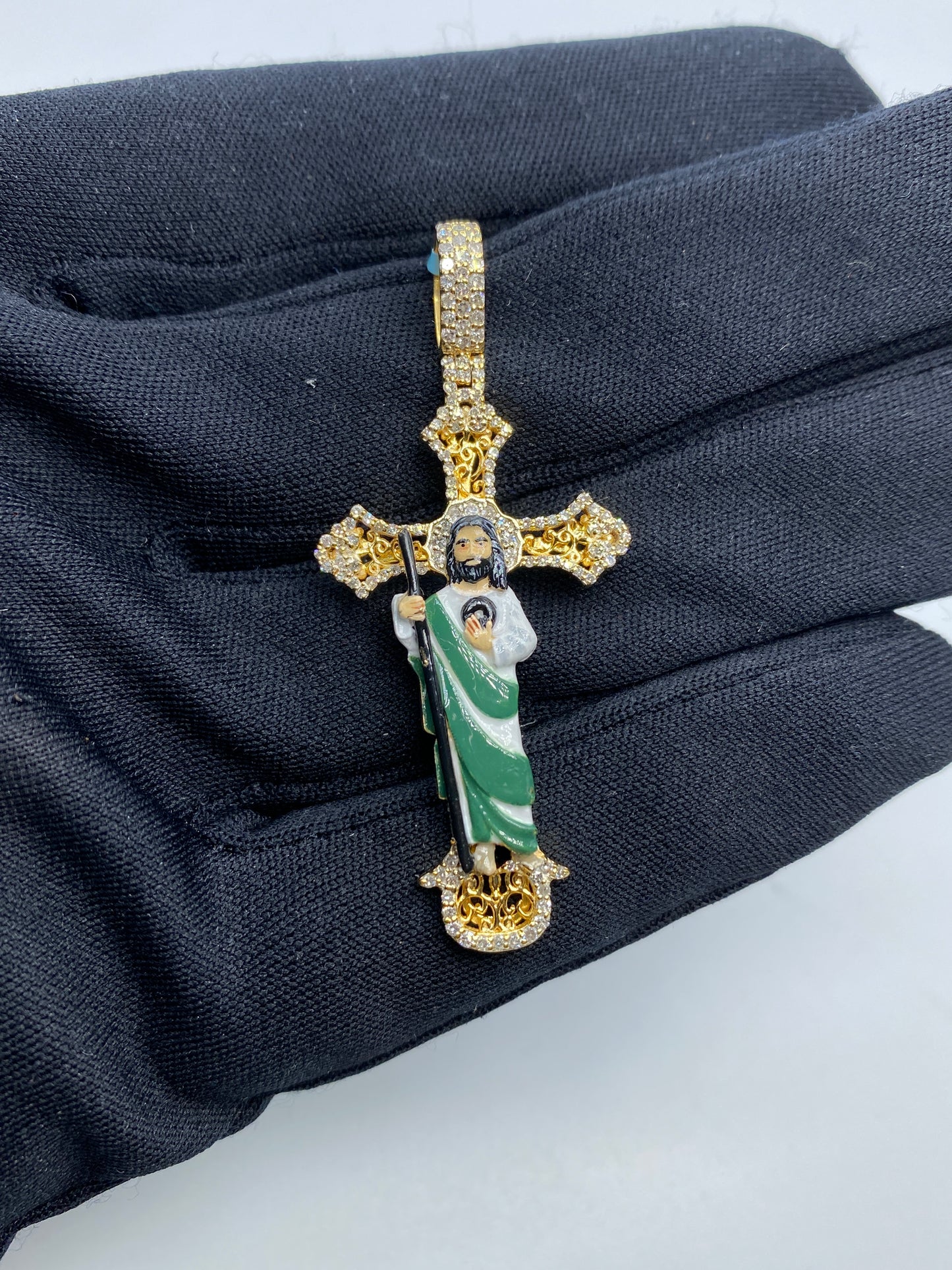 Jesus On Cross Enamel Pendant