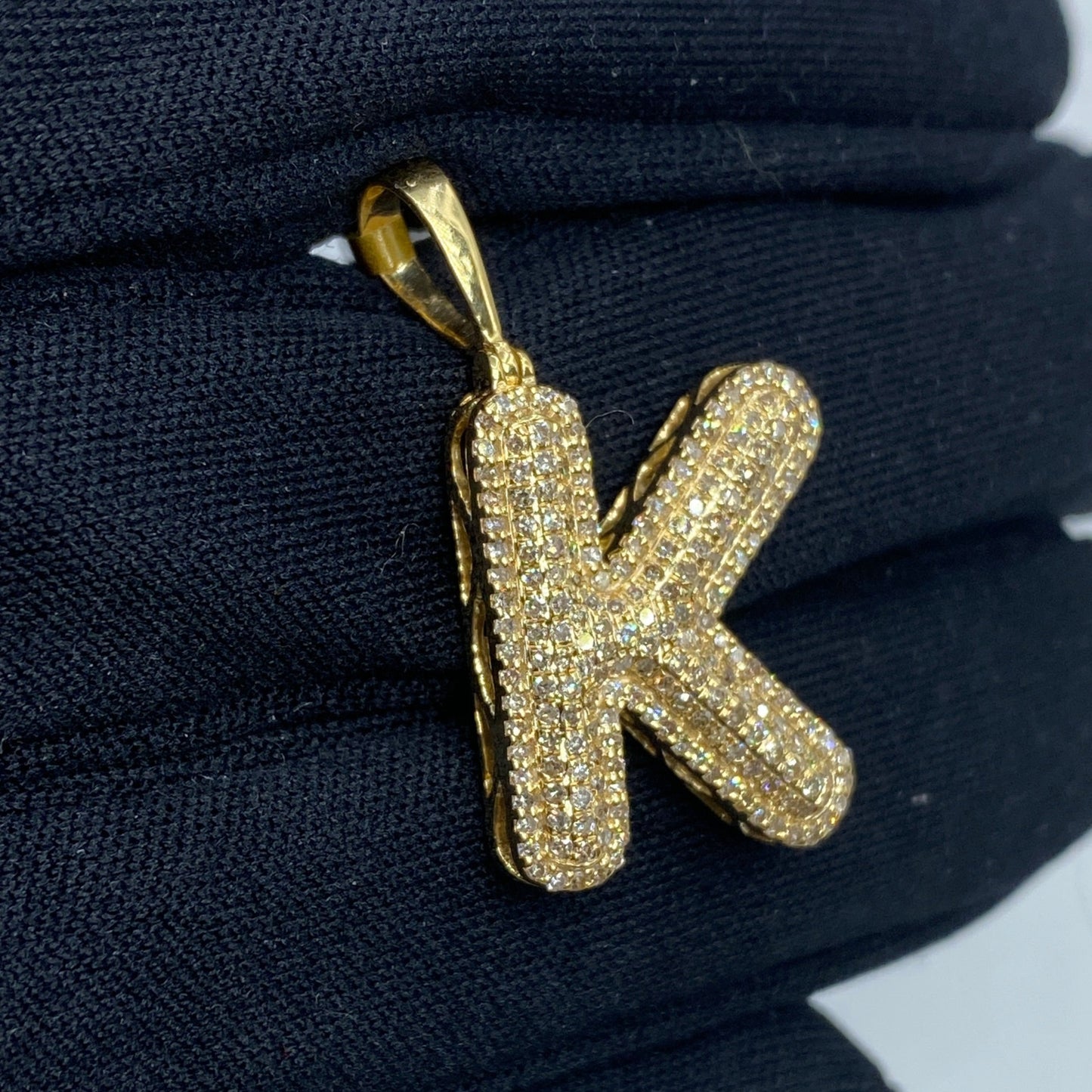 Initial K Bubble Pendant