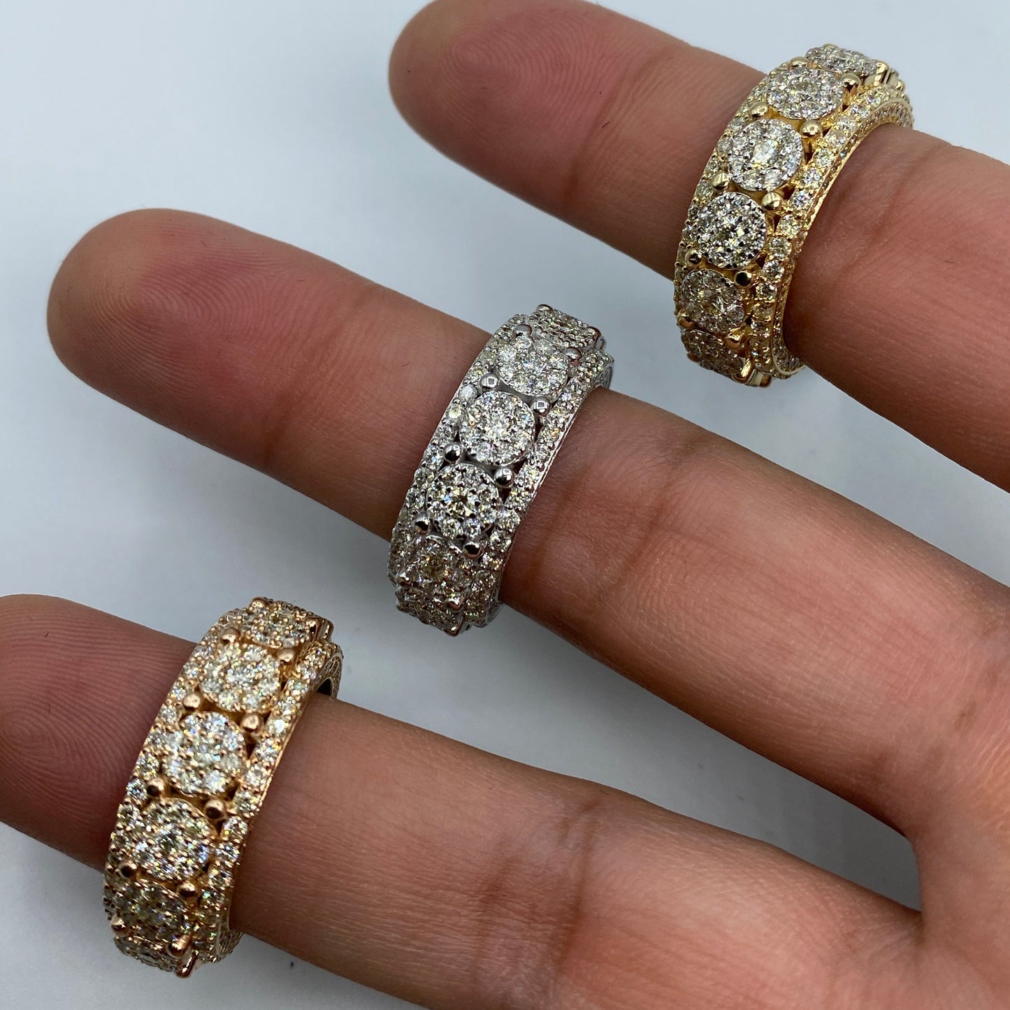 14K Eternity Flower Diamond Ring 7.3ct
