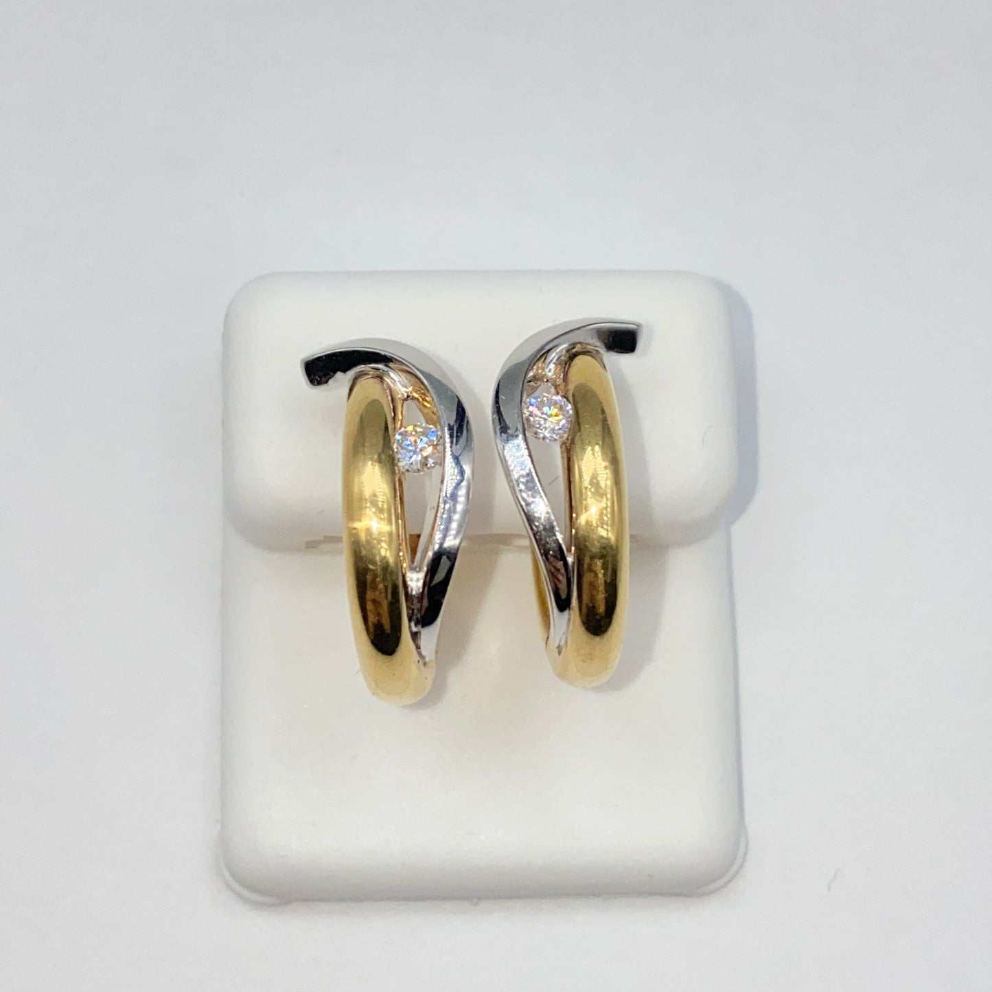 18K Divine Two-Tone Diamond Earrings