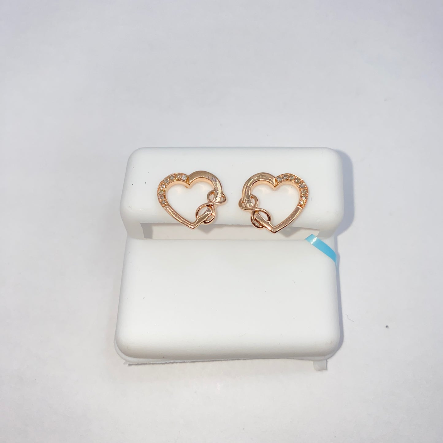 14K Heart Infinity Diamond Earrings