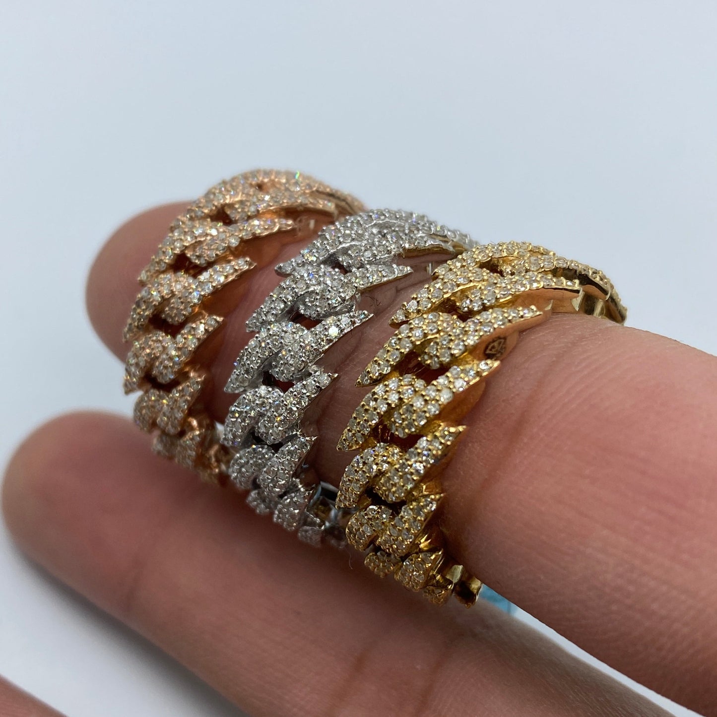 14K Gold 10MM Eternity Cuban Thorn Diamond Ring