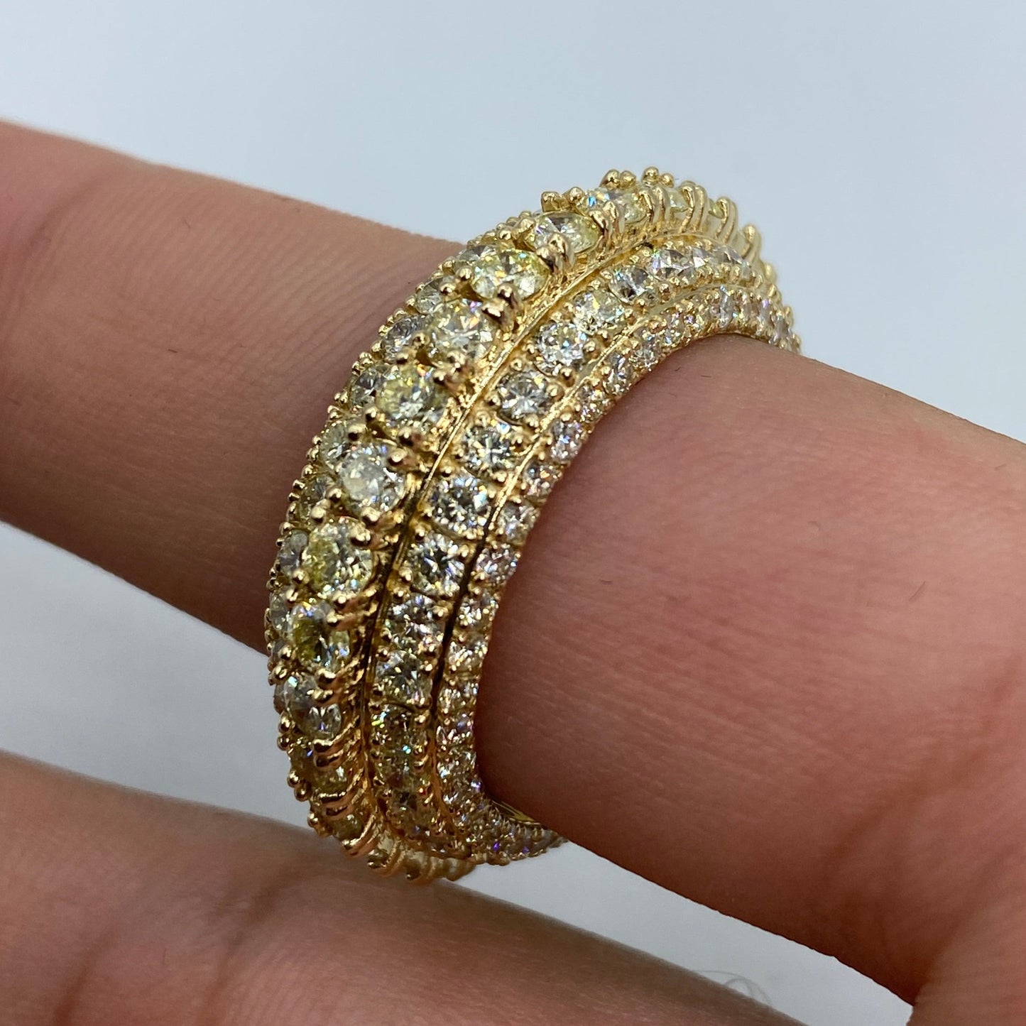14K California Eternity Diamond Ring 9.9ct