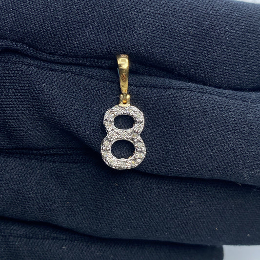 14k Number 8 Diamond Pendant