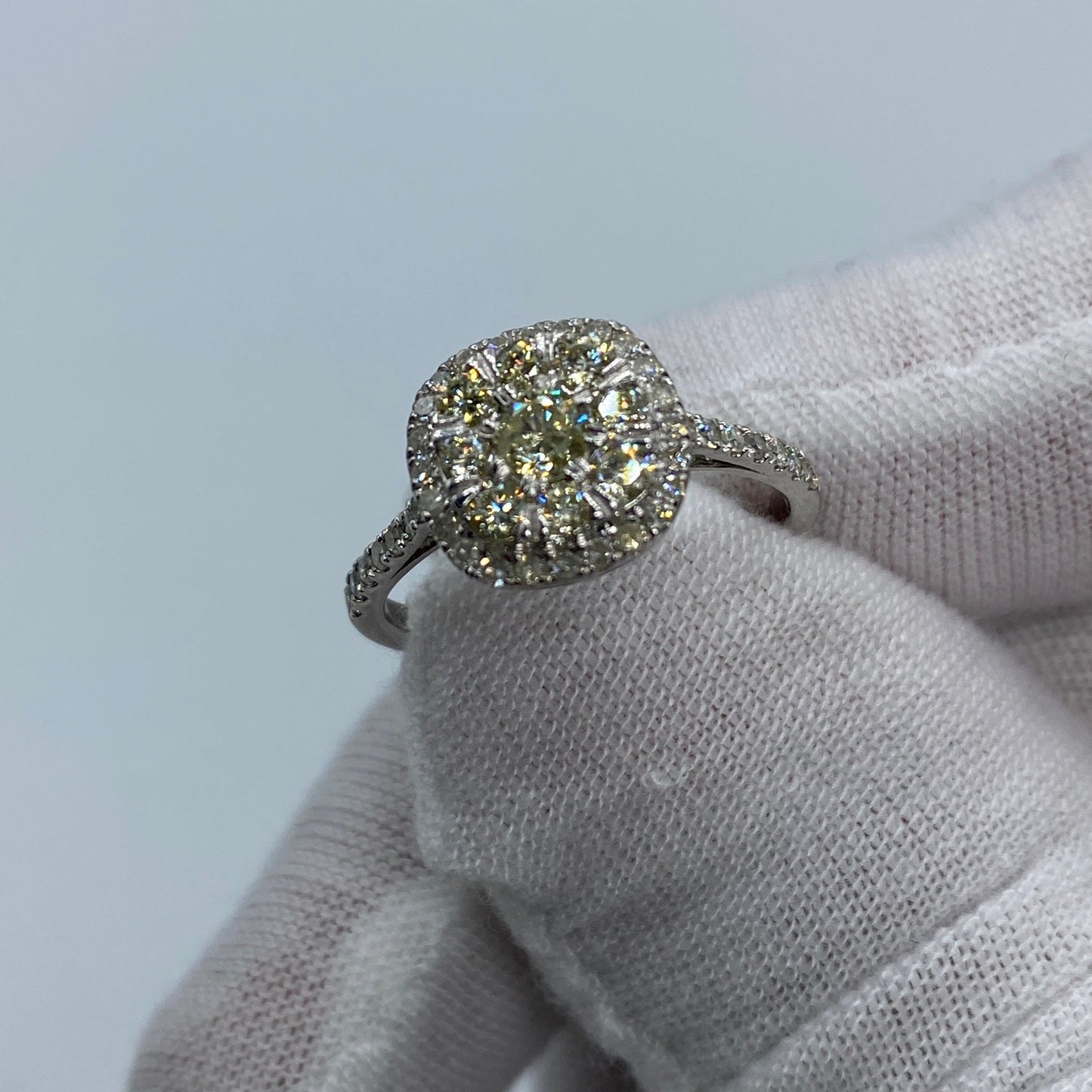 14K Cluster Diamond Engagement Ring