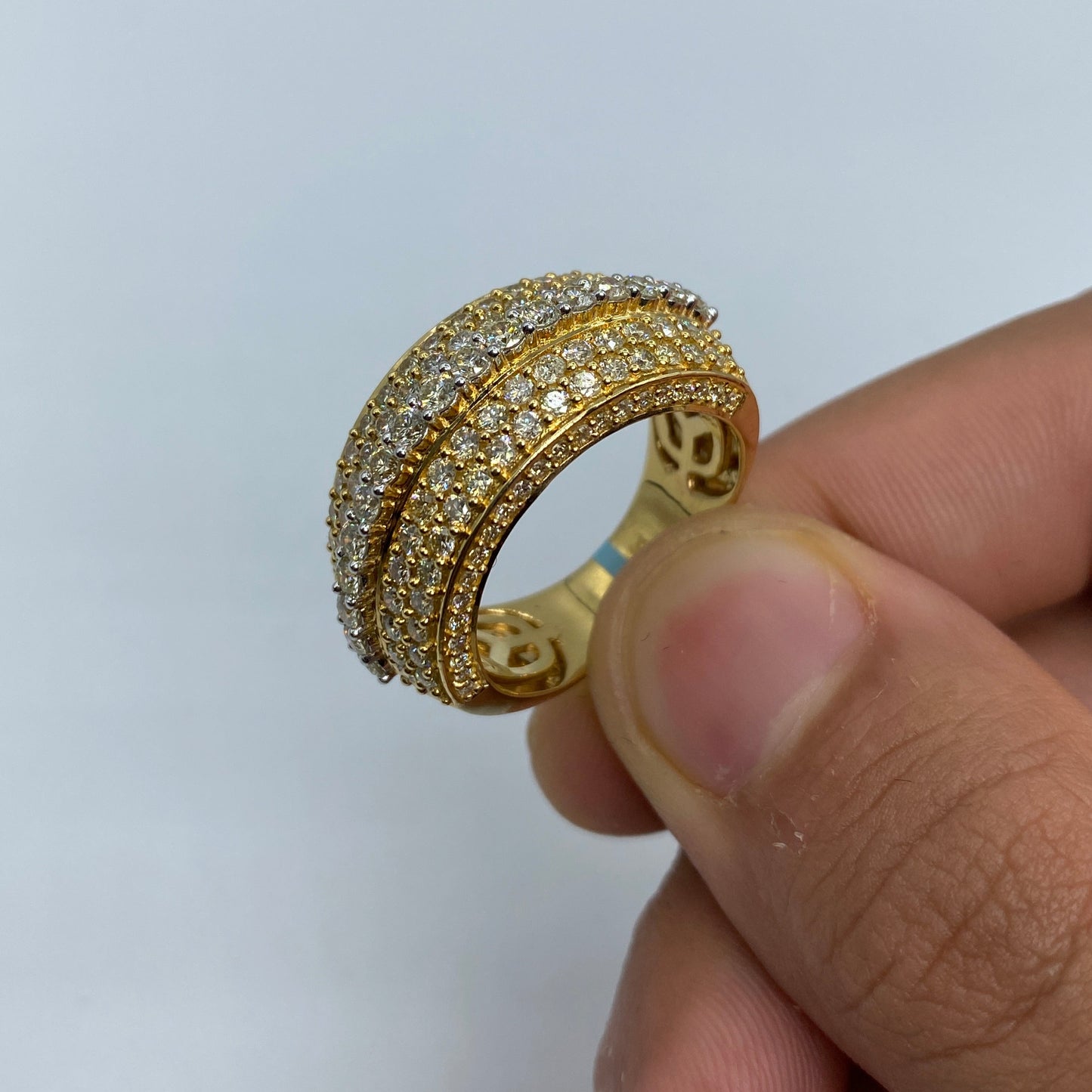 14K Thick Men's Diamond Ring