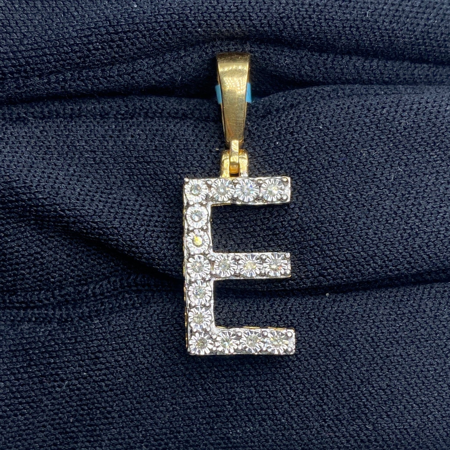 14k Single Stone Initial E Pendant