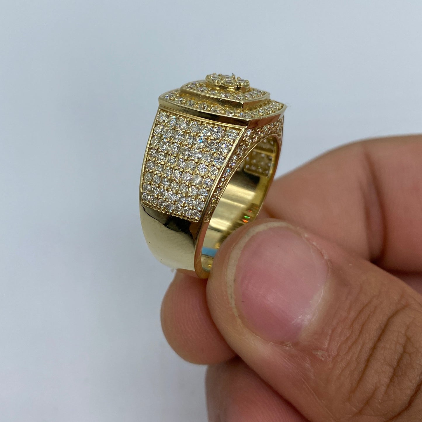 14K Square Belgian Diamond Ring