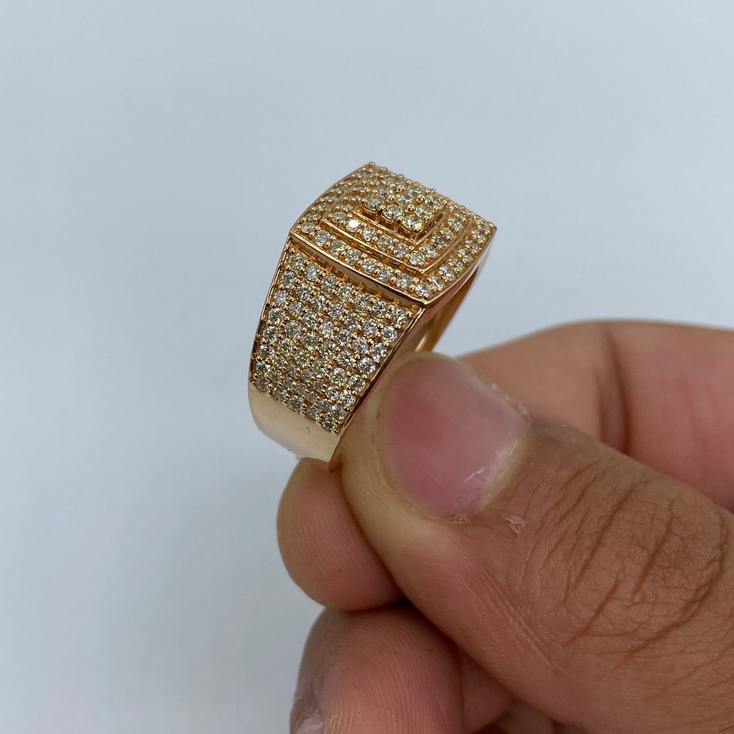 14K Rose Square Diamond Ring