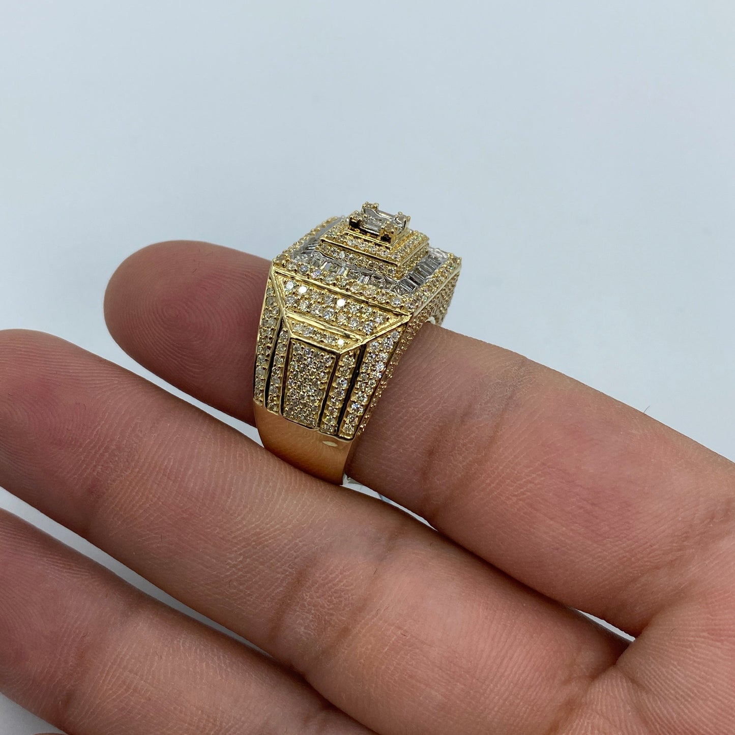 14K Diamond Baguette Power Ring