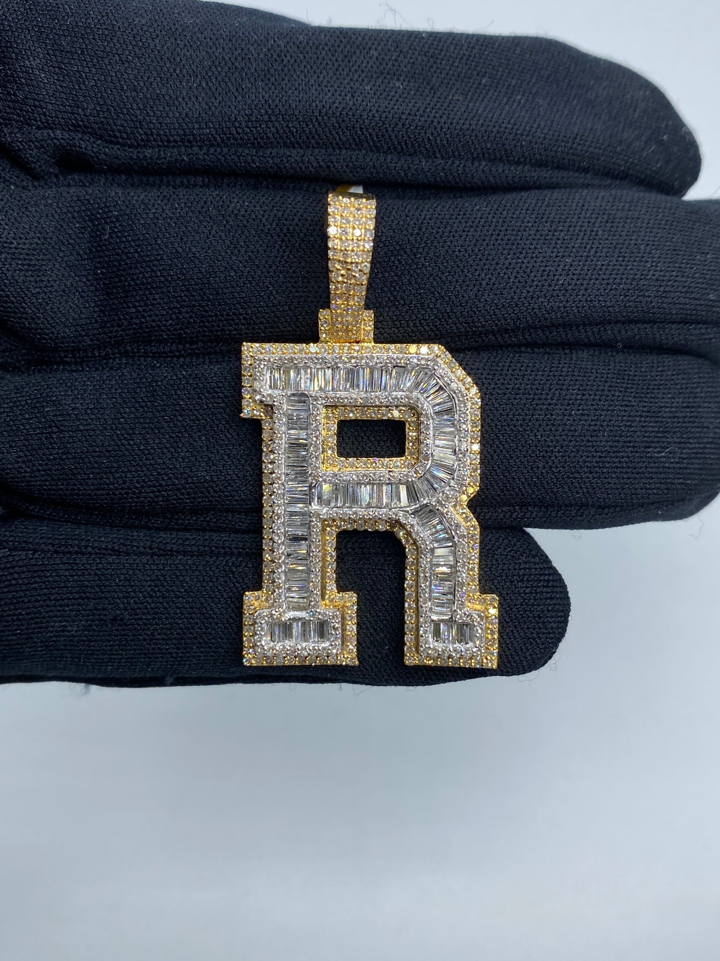 Initial R Baguette Pendant