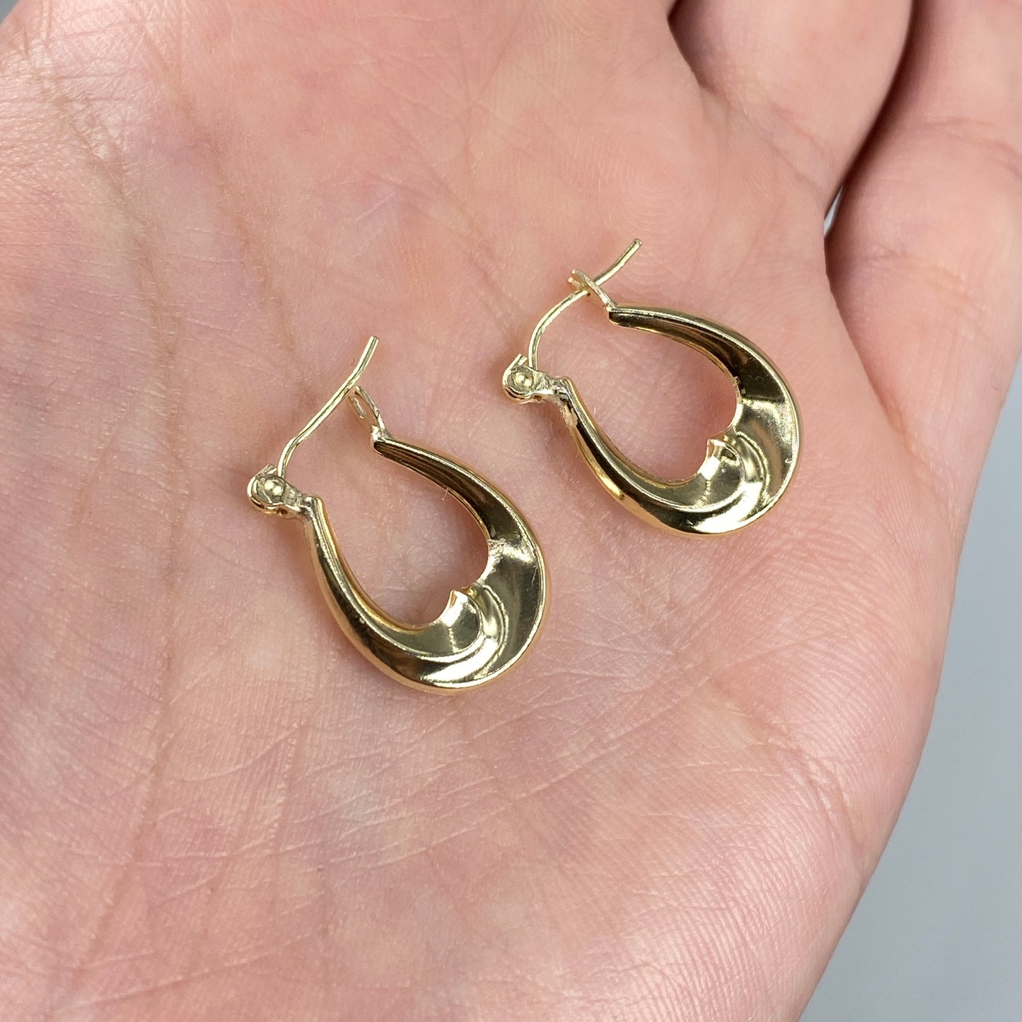10K Crescent Moon Hoop Earrings