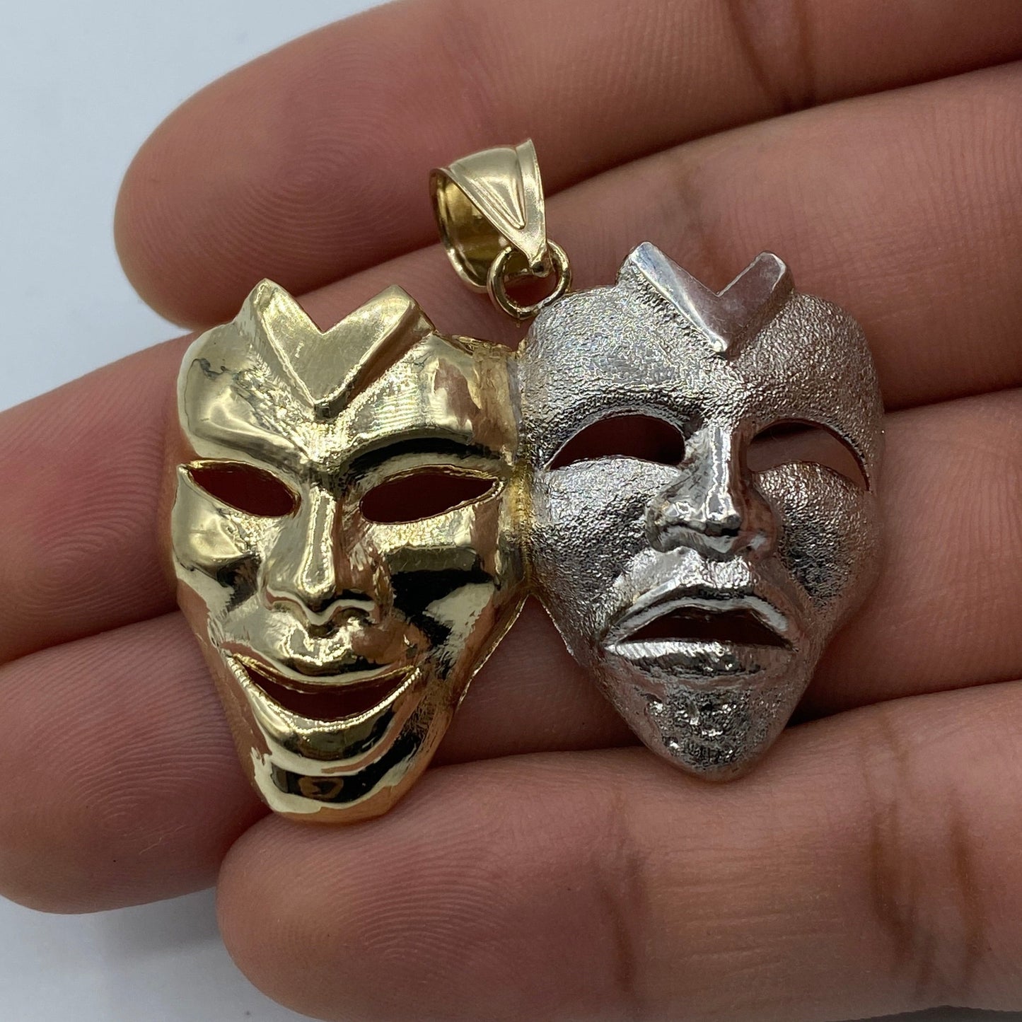 10K Laugh Now Cry Later Pendant 1.7"