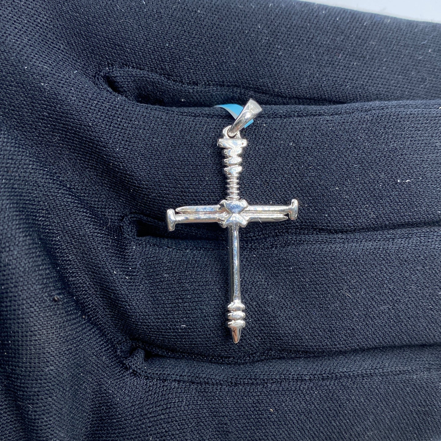 14K Nail Cross Diamond Pendant